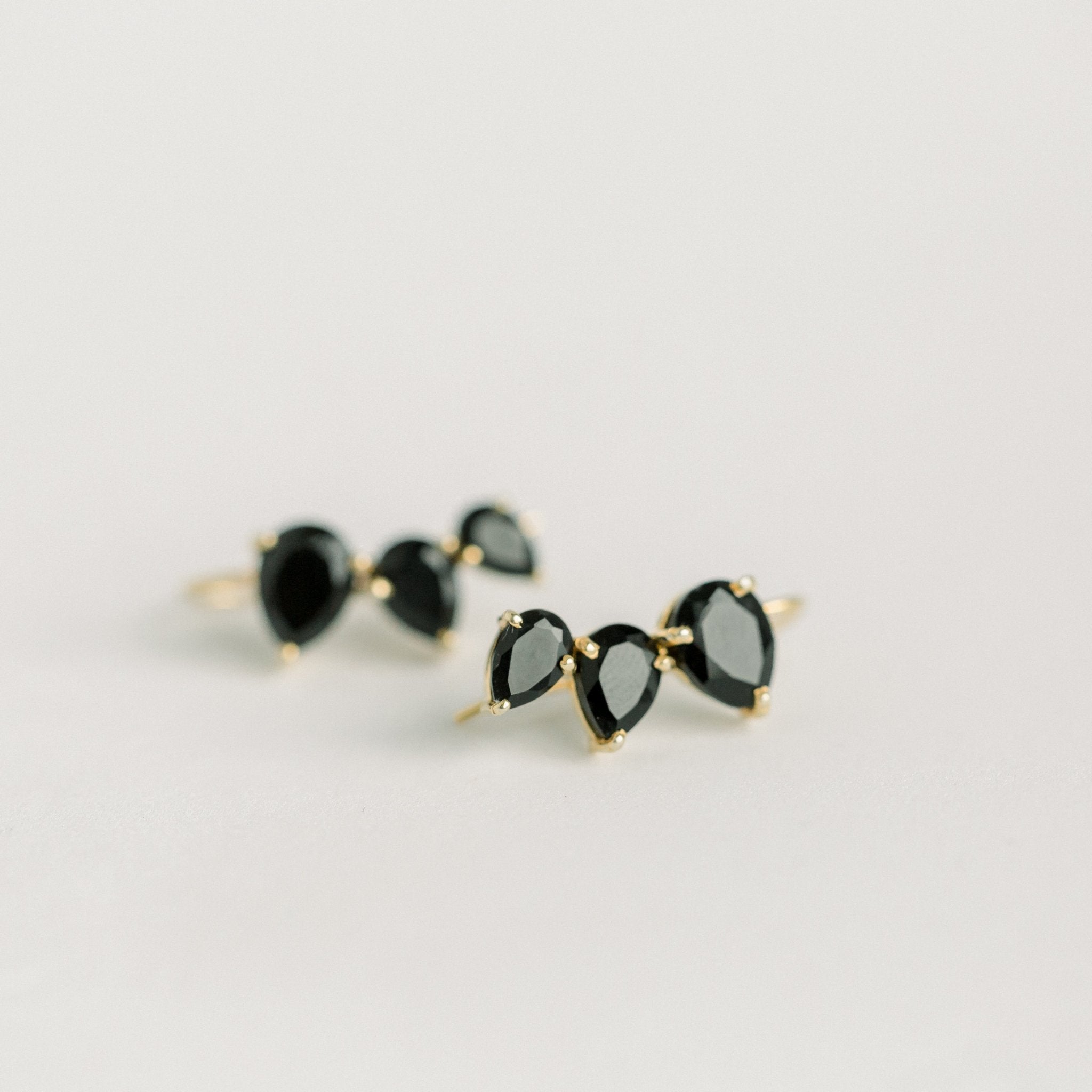 Crawler Earrings | Black Onyx - elliparr