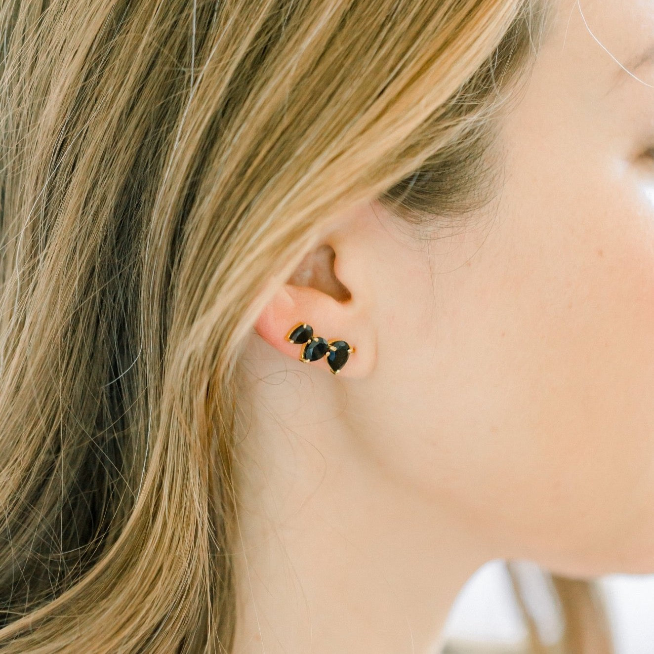 Crawler Earrings | Black Onyx - elliparr