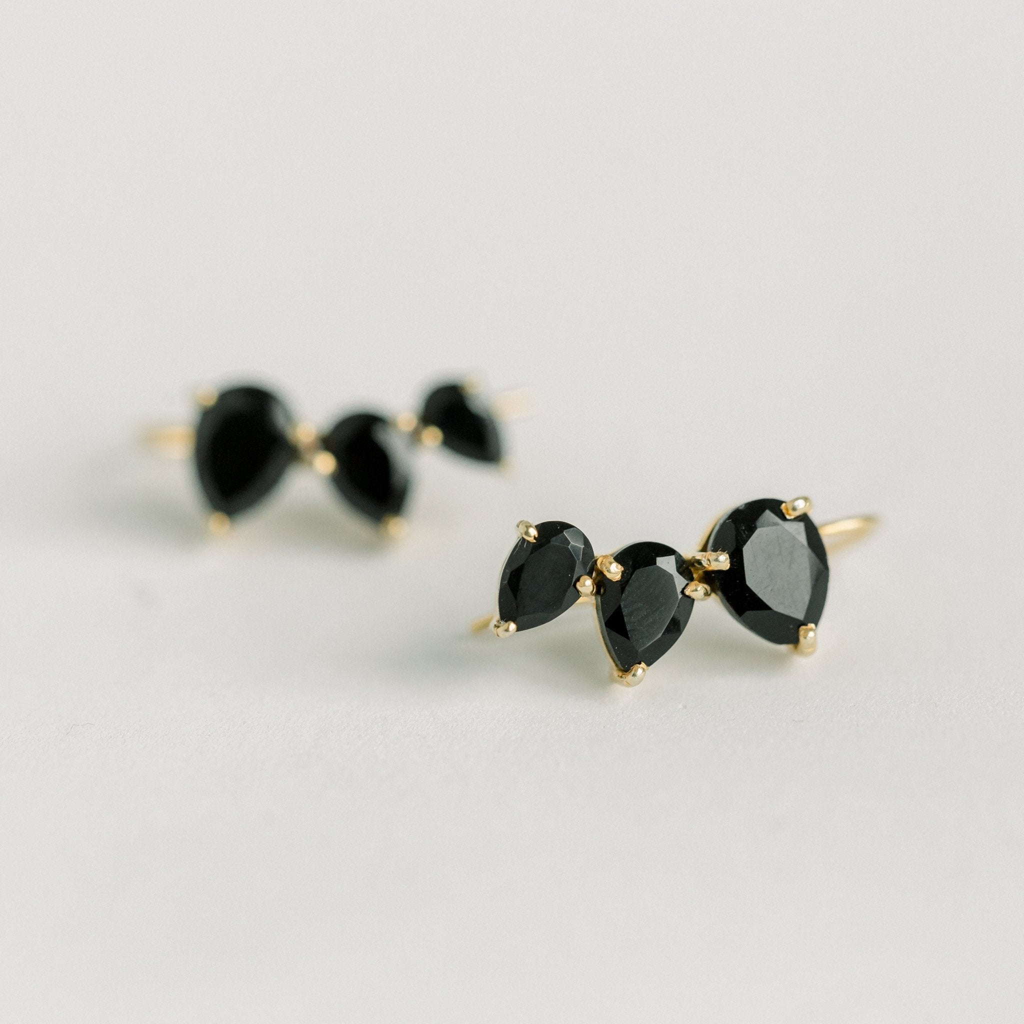 Crawler Earrings | Black Onyx - elliparr