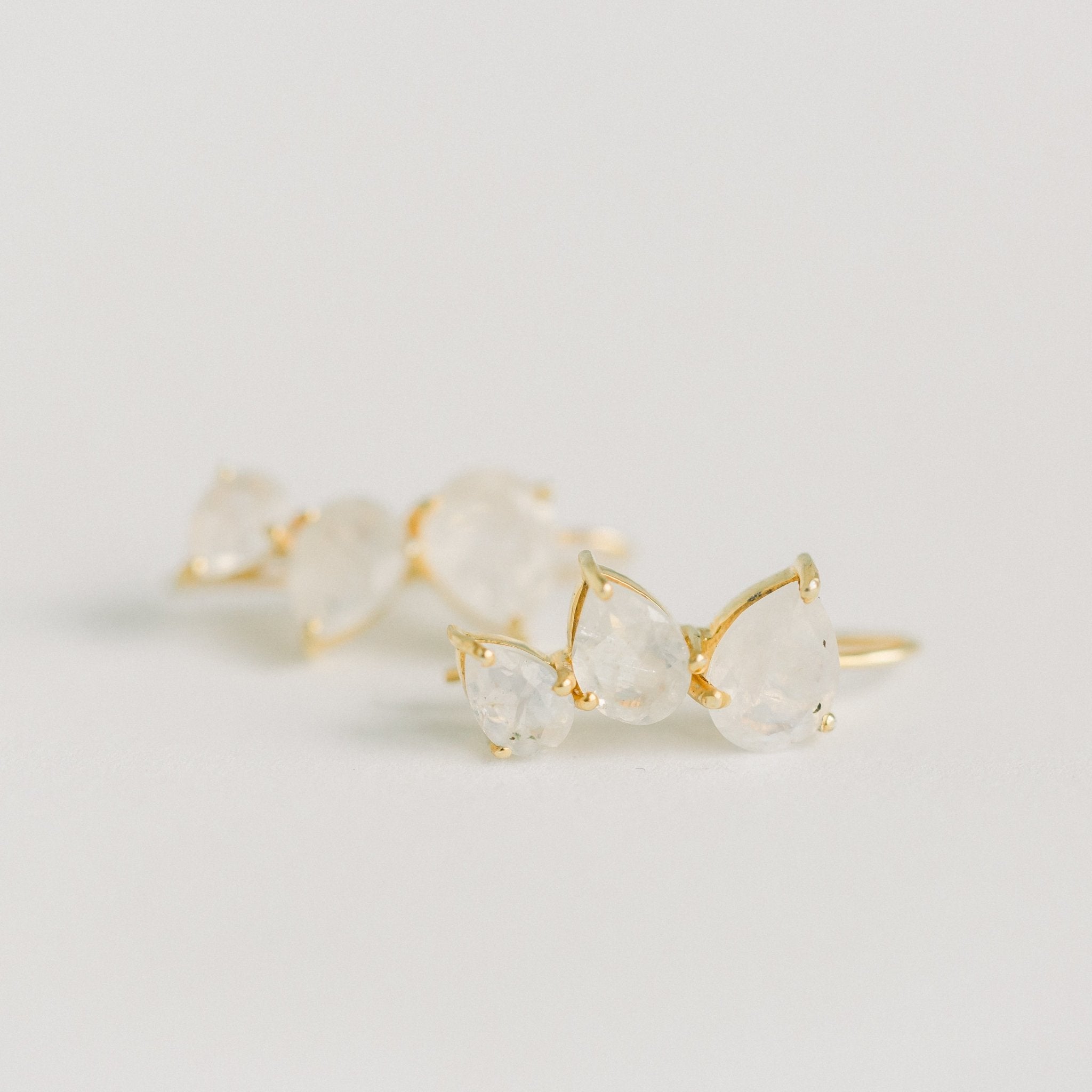 CRAWLER EARRINGS | RAINBOW MOONSTONE - elliparr