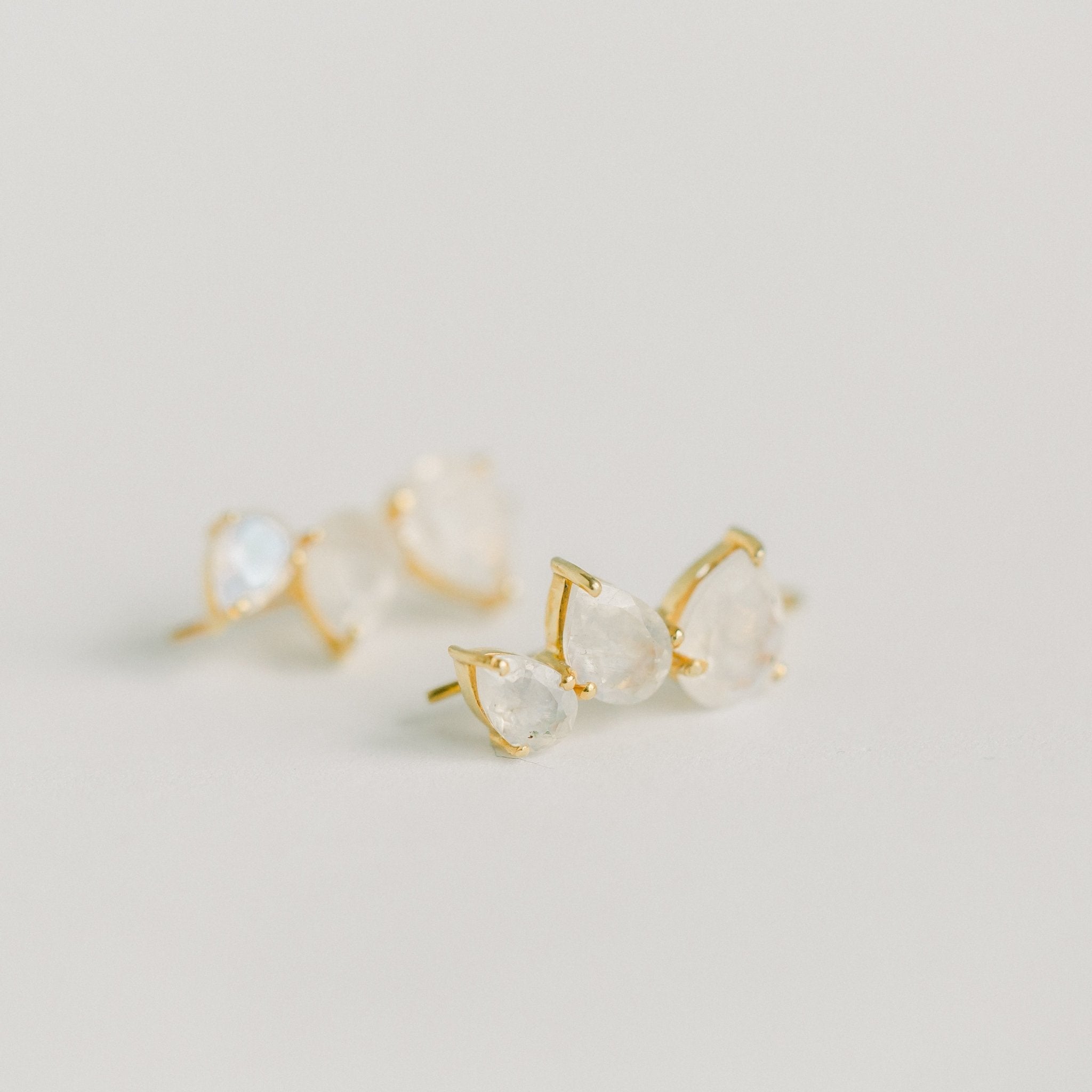 CRAWLER EARRINGS | RAINBOW MOONSTONE - elliparr