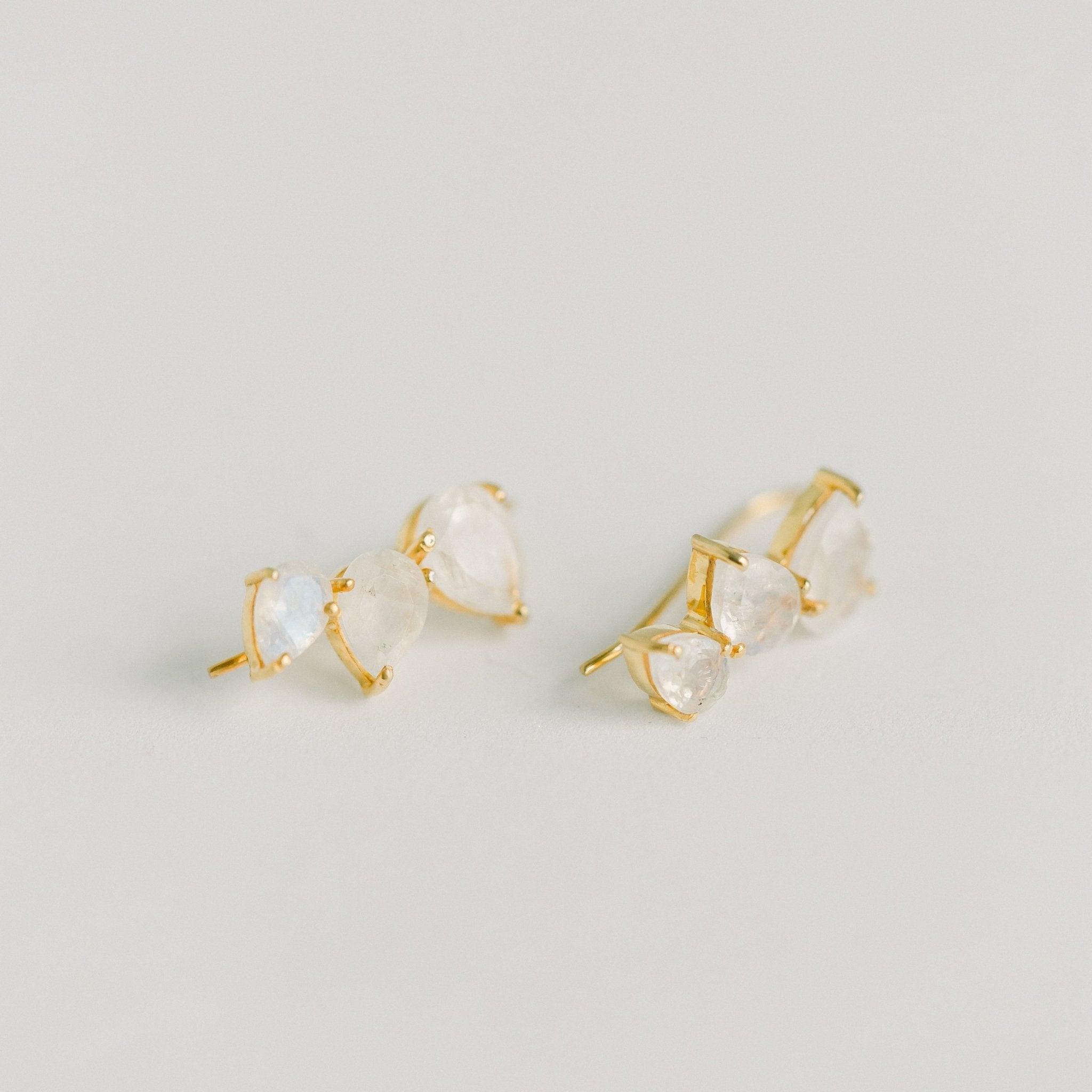 CRAWLER EARRINGS | RAINBOW MOONSTONE - elliparr