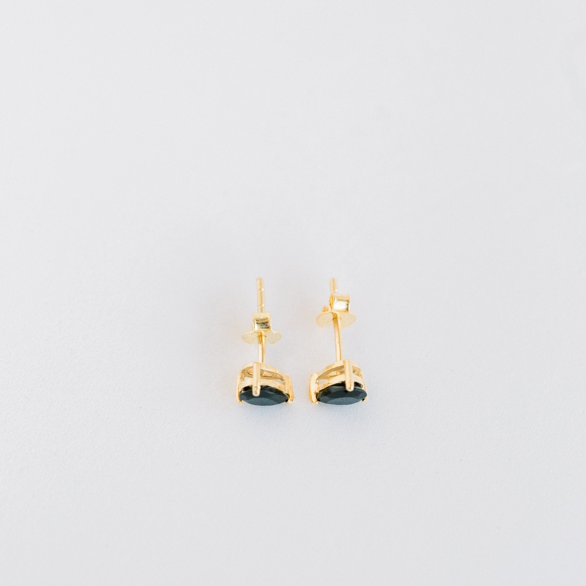 Deco Mini Teardrop Studs | Black Onyx - elliparr