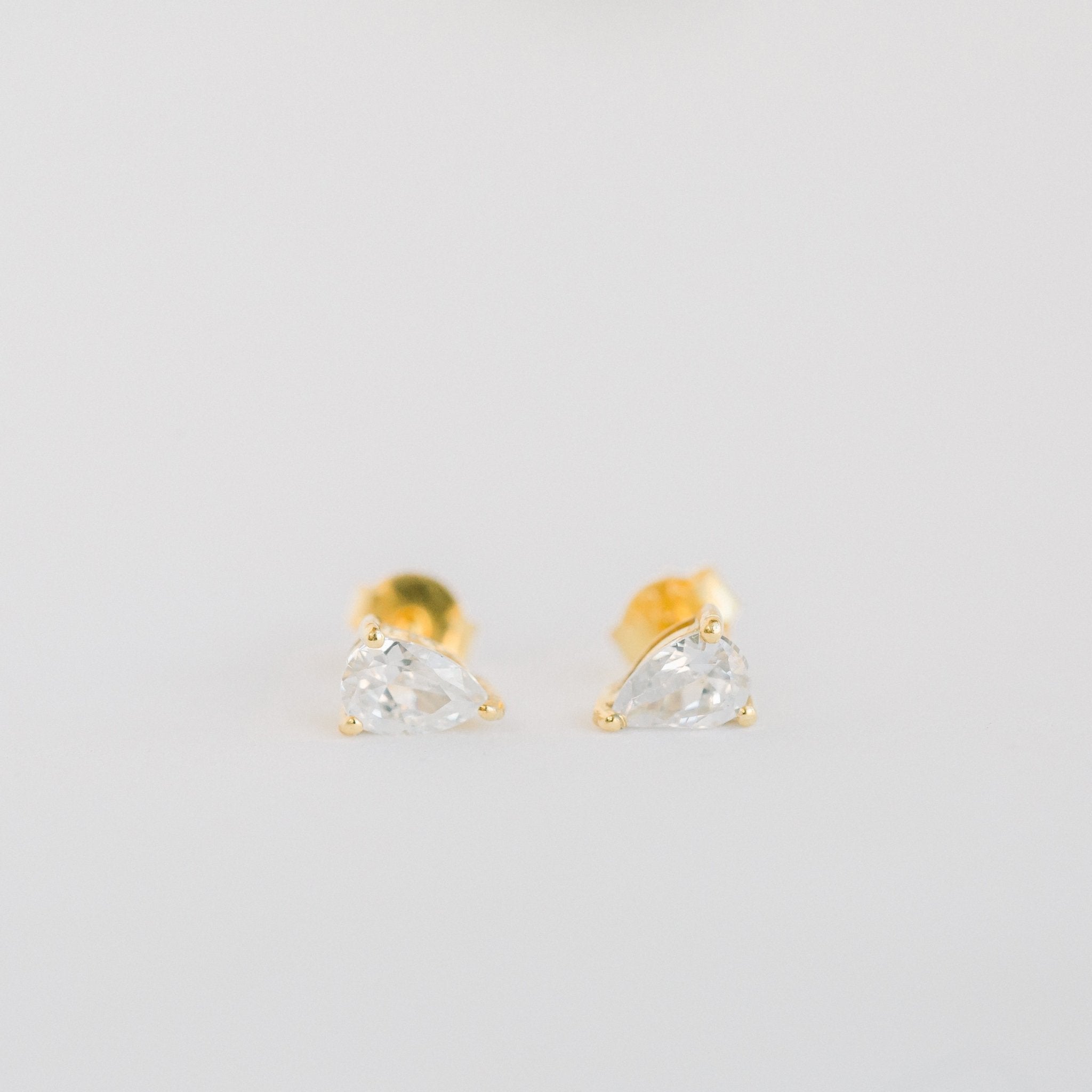 Deco Mini Teardrop Studs | CZ - elliparr