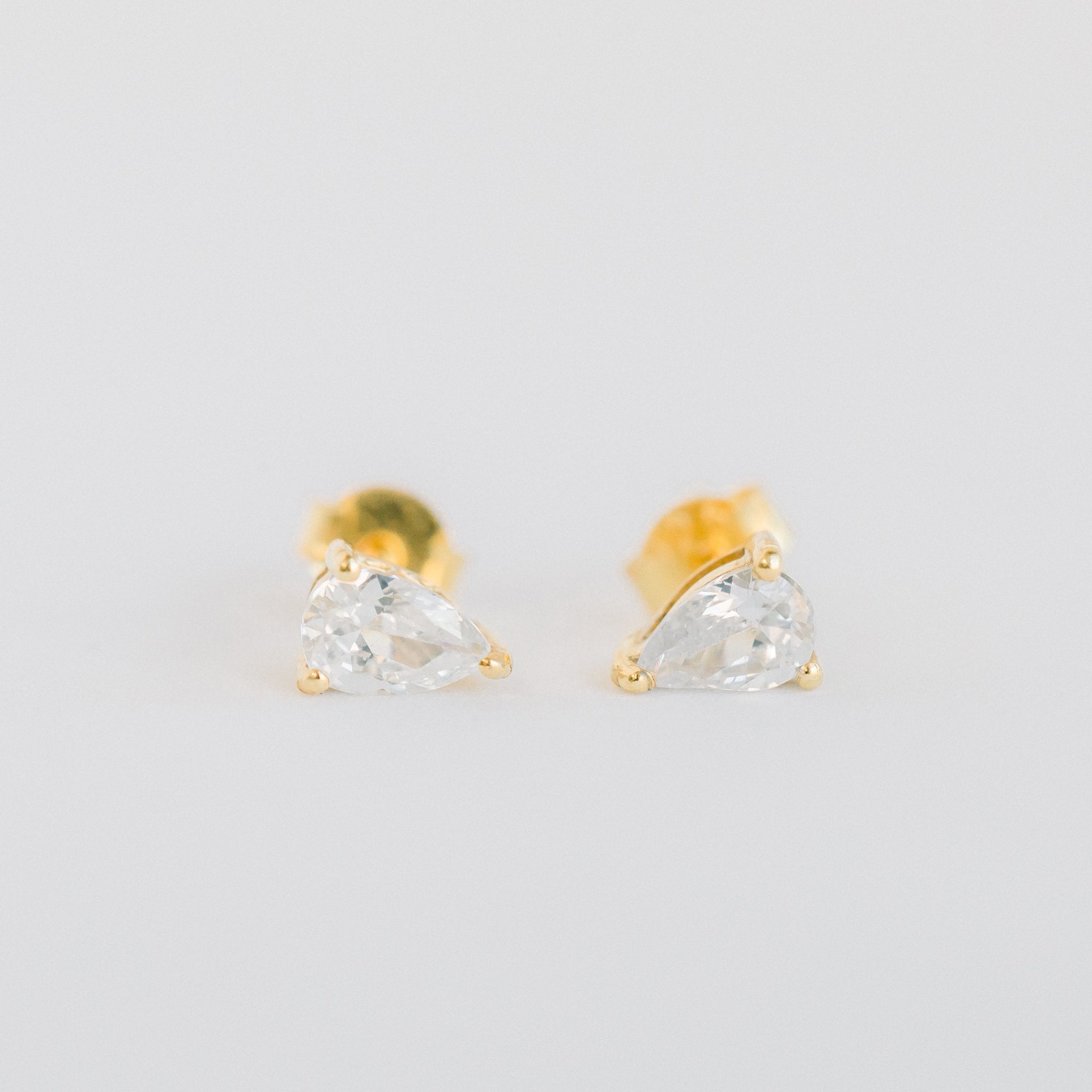 Deco Mini Teardrop Studs | CZ - elliparr