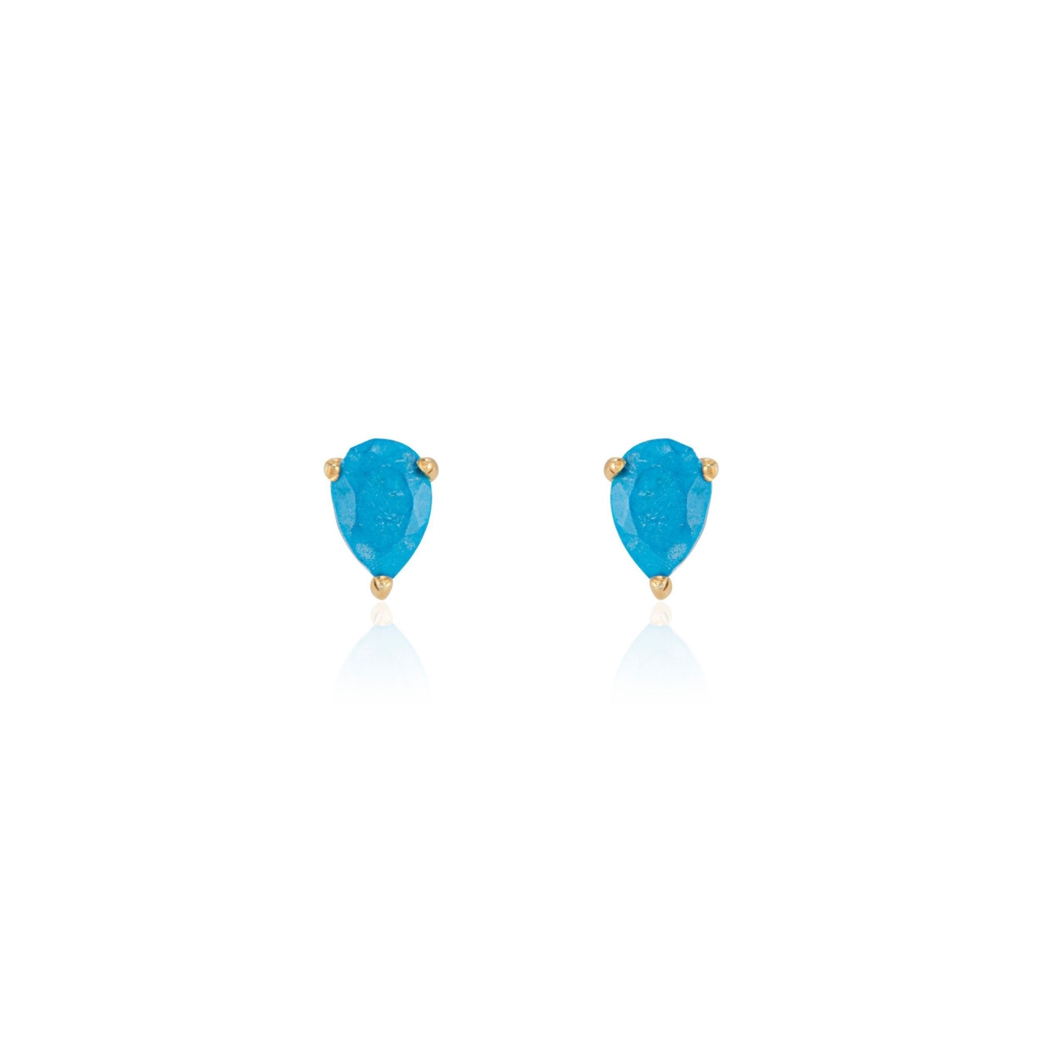 Deco Mini Teardrop Studs | Turquoise - elliparr