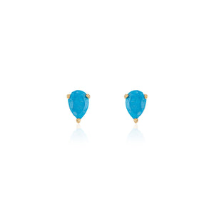 Deco Mini Teardrop Studs | Turquoise - elliparr