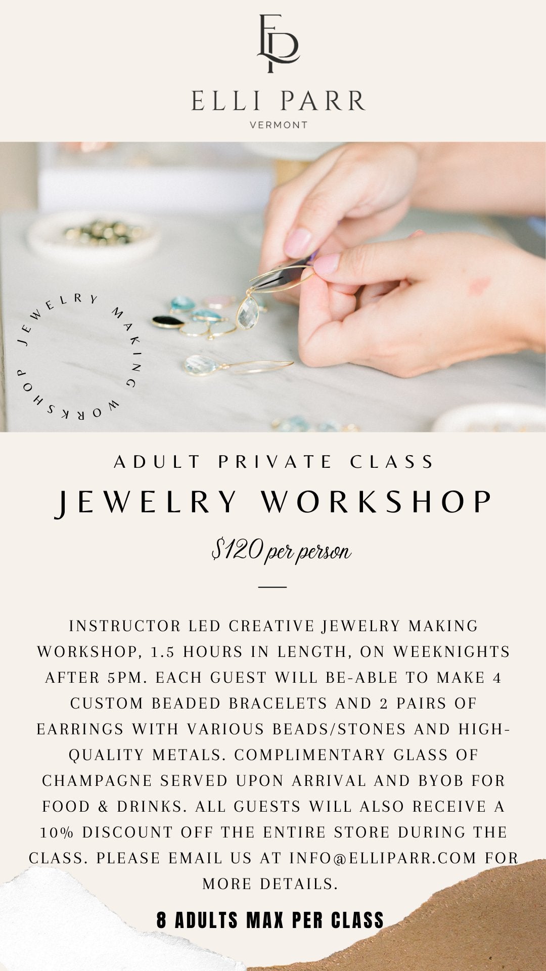 (DEPOSIT) Adult Jewelry Making Workshop 12/13/2023 - elliparr