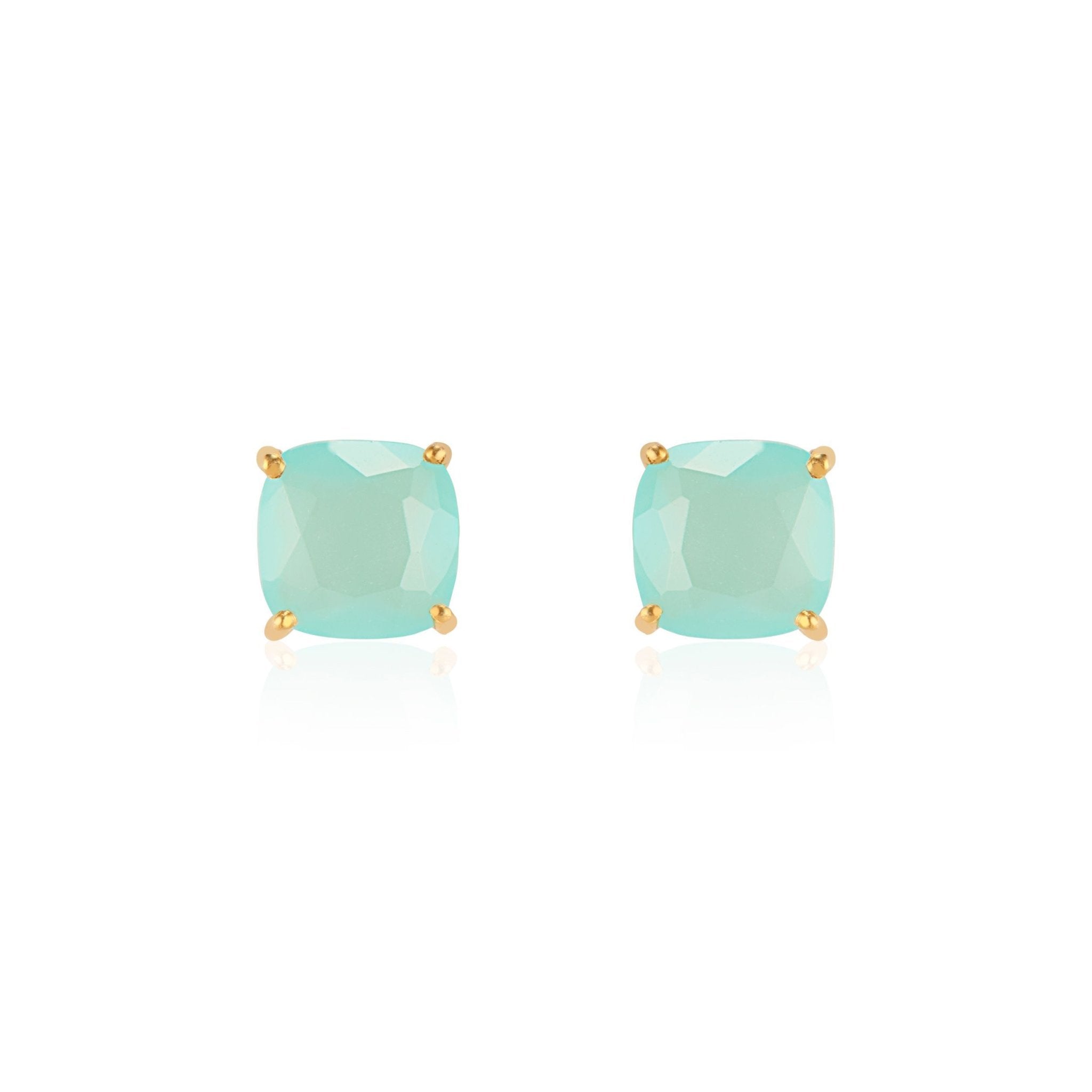 Emmy Studs | Aqua Chalcedony - elliparr