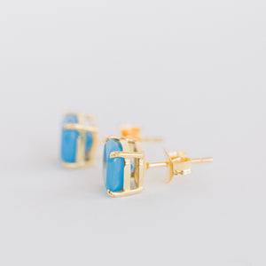 Emmy Studs | Blue Chalcedony - elliparr