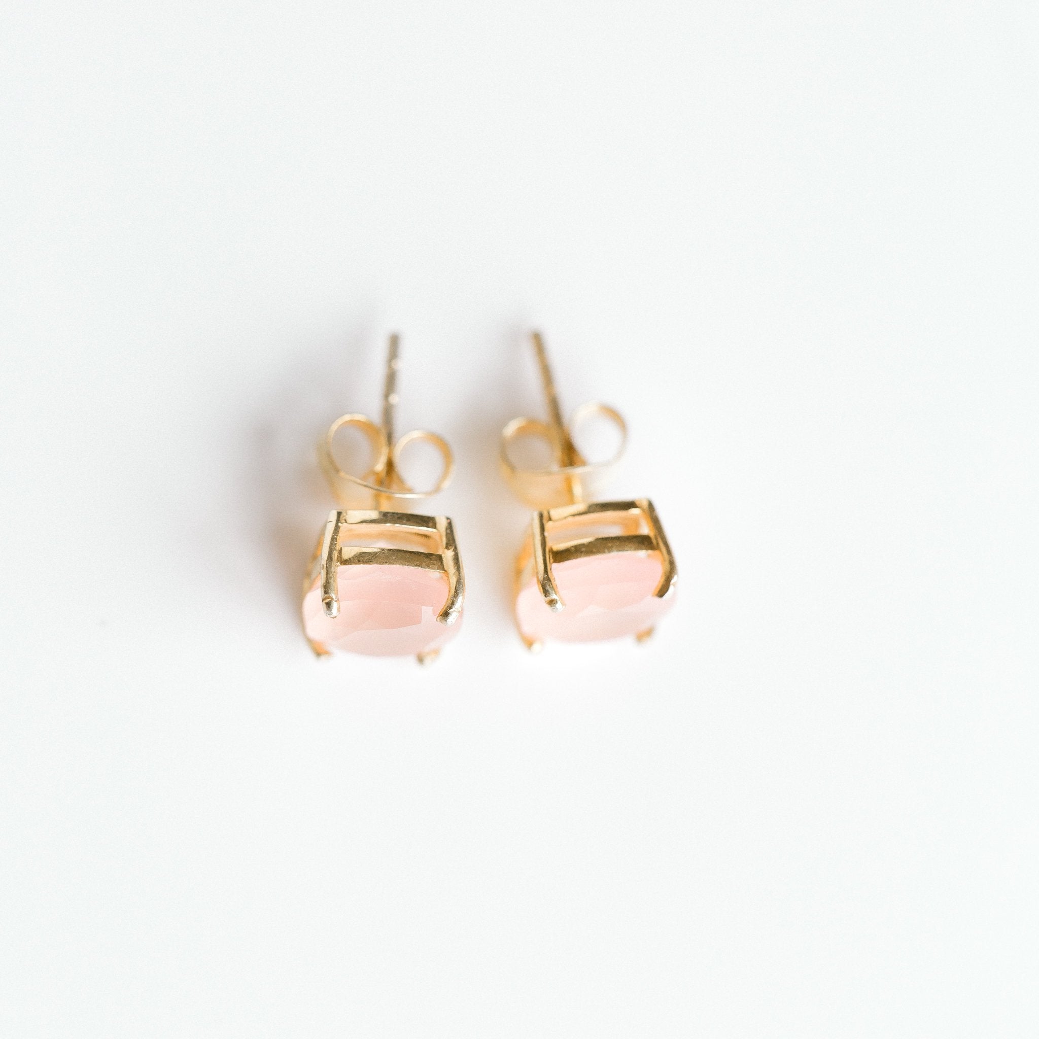 Emmy Studs | Pink Chalcedony - elliparr