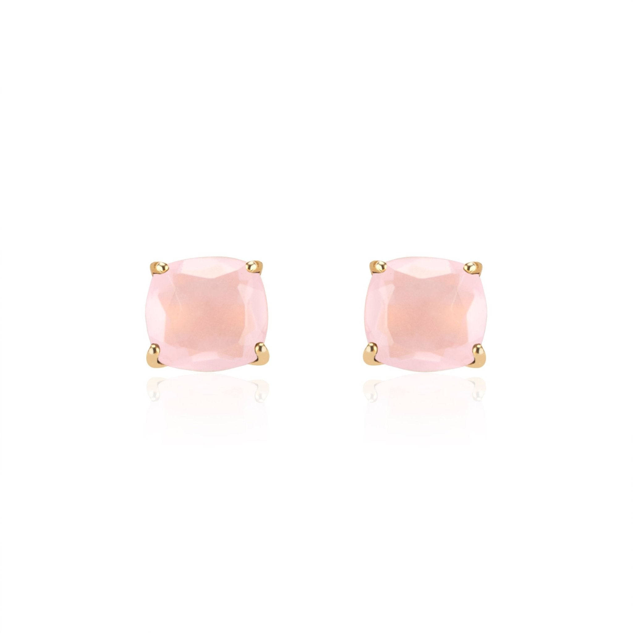 Emmy Studs | Pink Chalcedony - elliparr