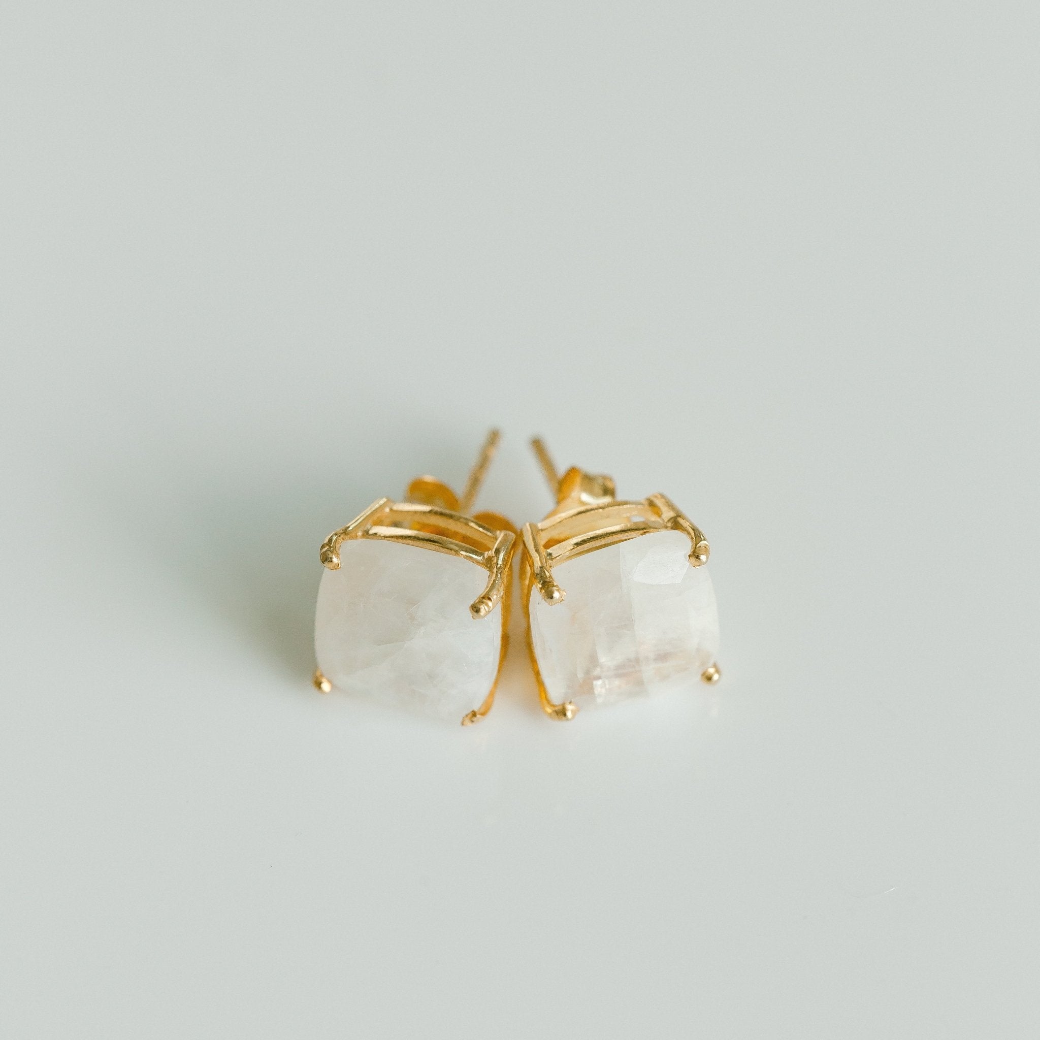 Emmy Studs | Rainbow Moonstone - elliparr