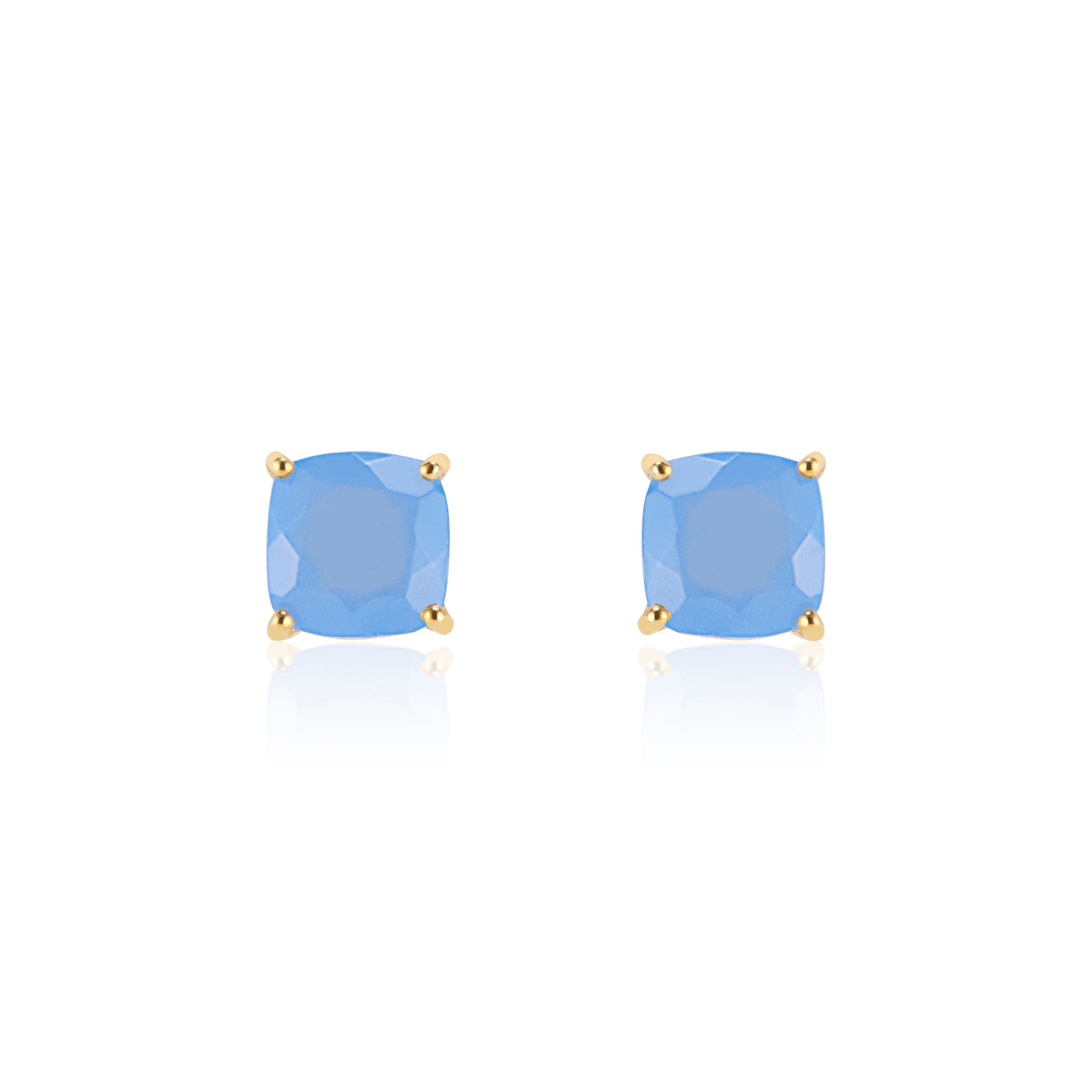 Emmy Studs | Blue Chalcedony