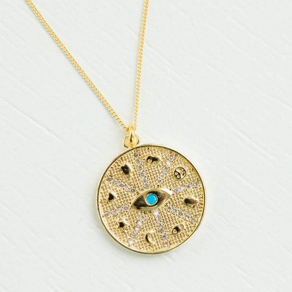 Evil Eye Medallion Necklace elliparr