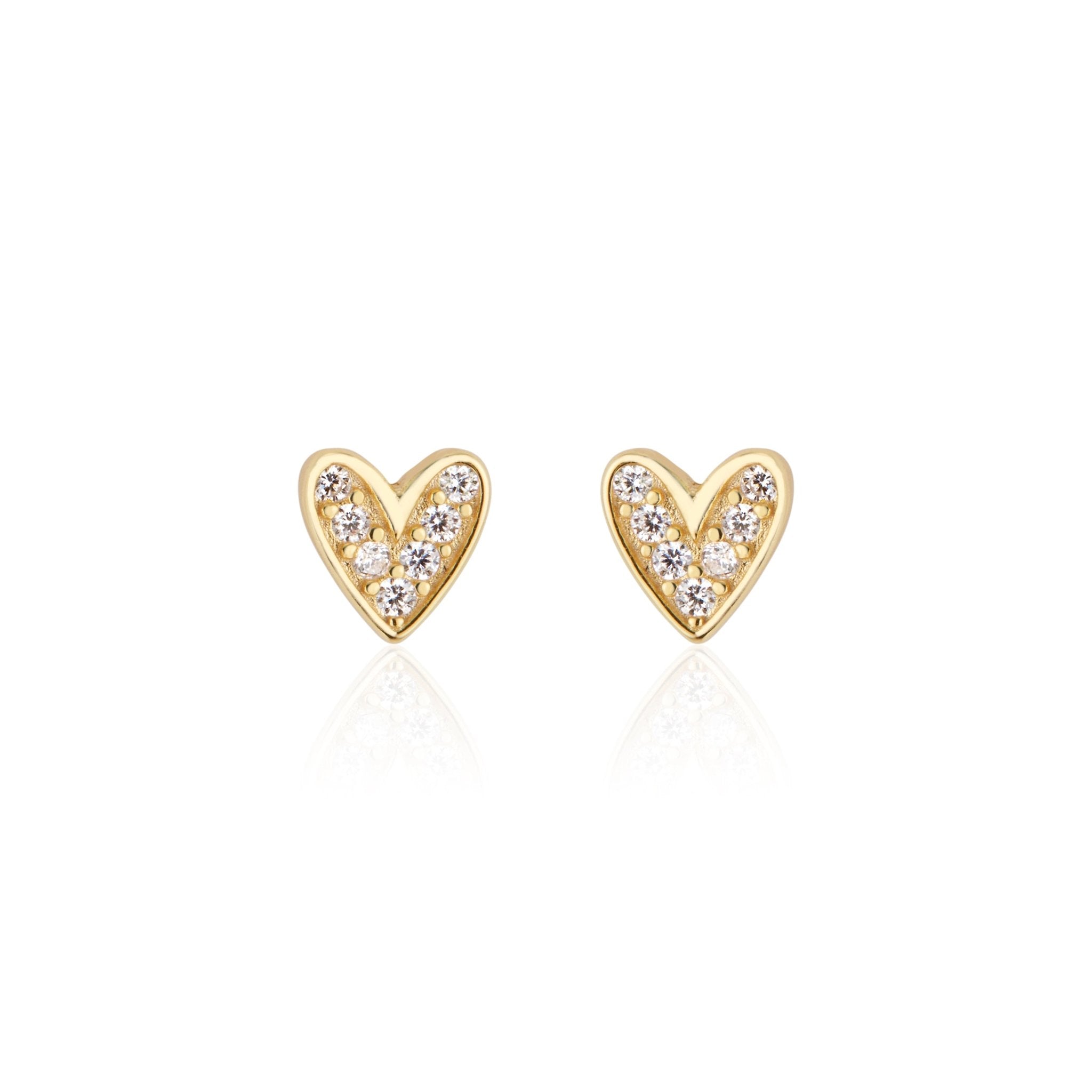 Heart Pavé Studs - elliparr