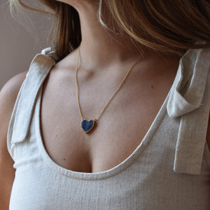 Large Lapis Lazuli Heart Necklace - elliparr