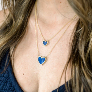 Large Lapis Lazuli Heart Necklace - elliparr