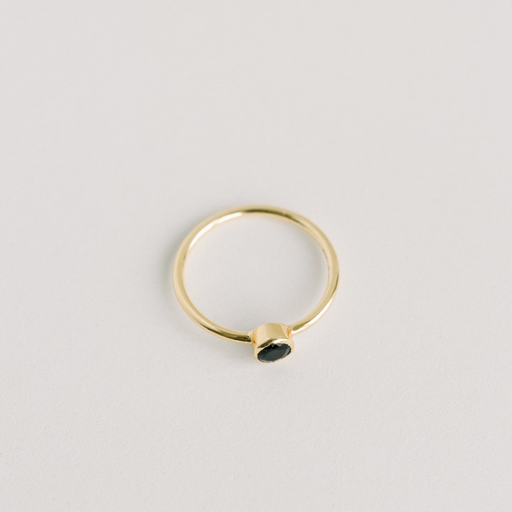 Leona Gold Stacking Ring | Black Onyx - elliparr