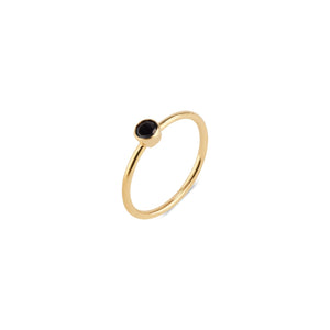 Leona Gold Stacking Ring | Black Onyx - elliparr