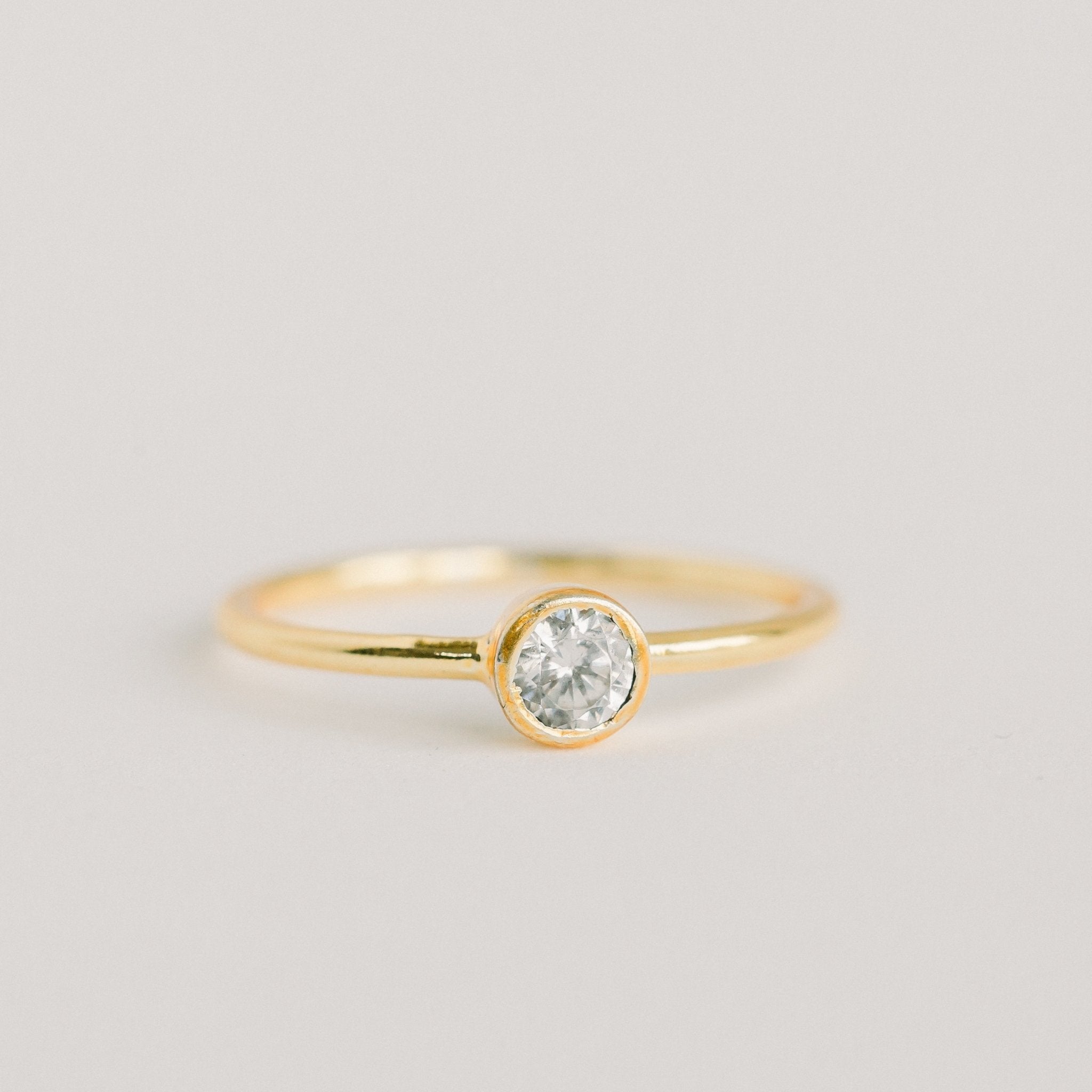 Leona Gold Stacking Ring | CZ - elliparr