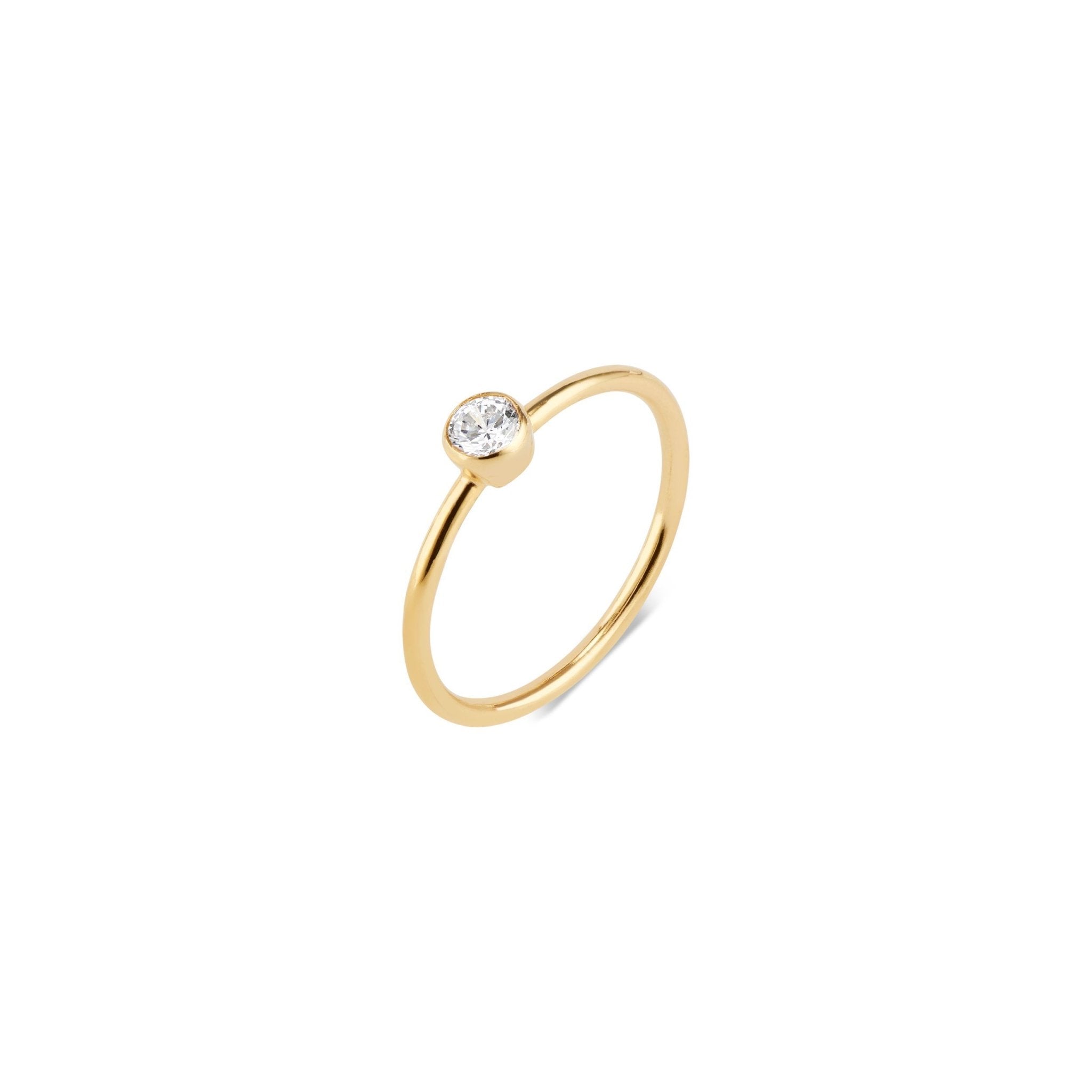 Leona Gold Stacking Ring | CZ - elliparr