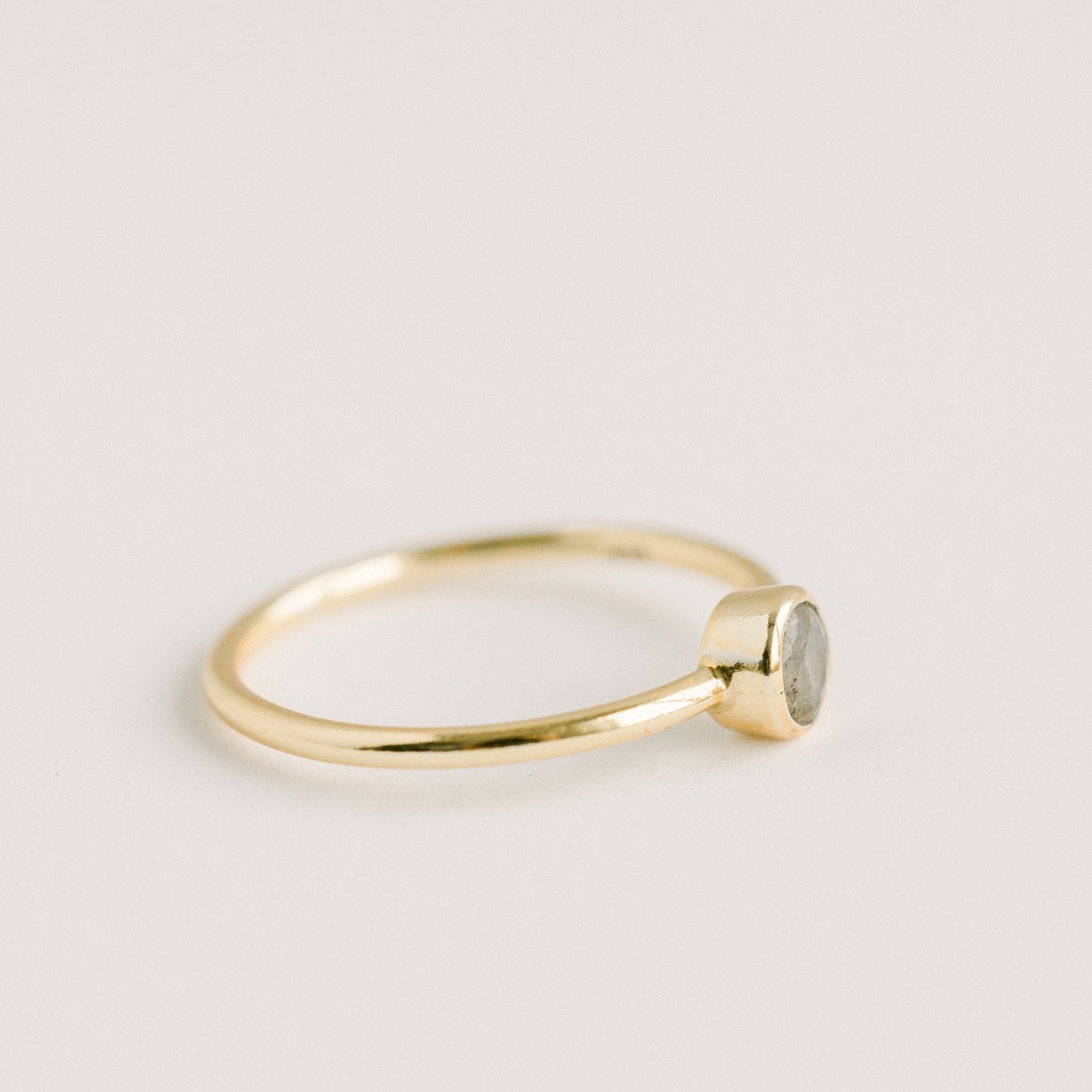 Leona Gold Stacking Ring | Labradorite - elliparr