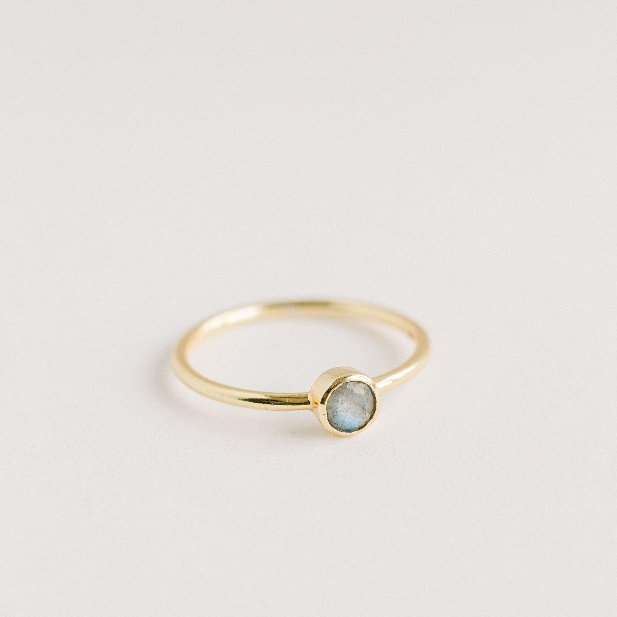 Leona Gold Stacking Ring | Labradorite - elliparr