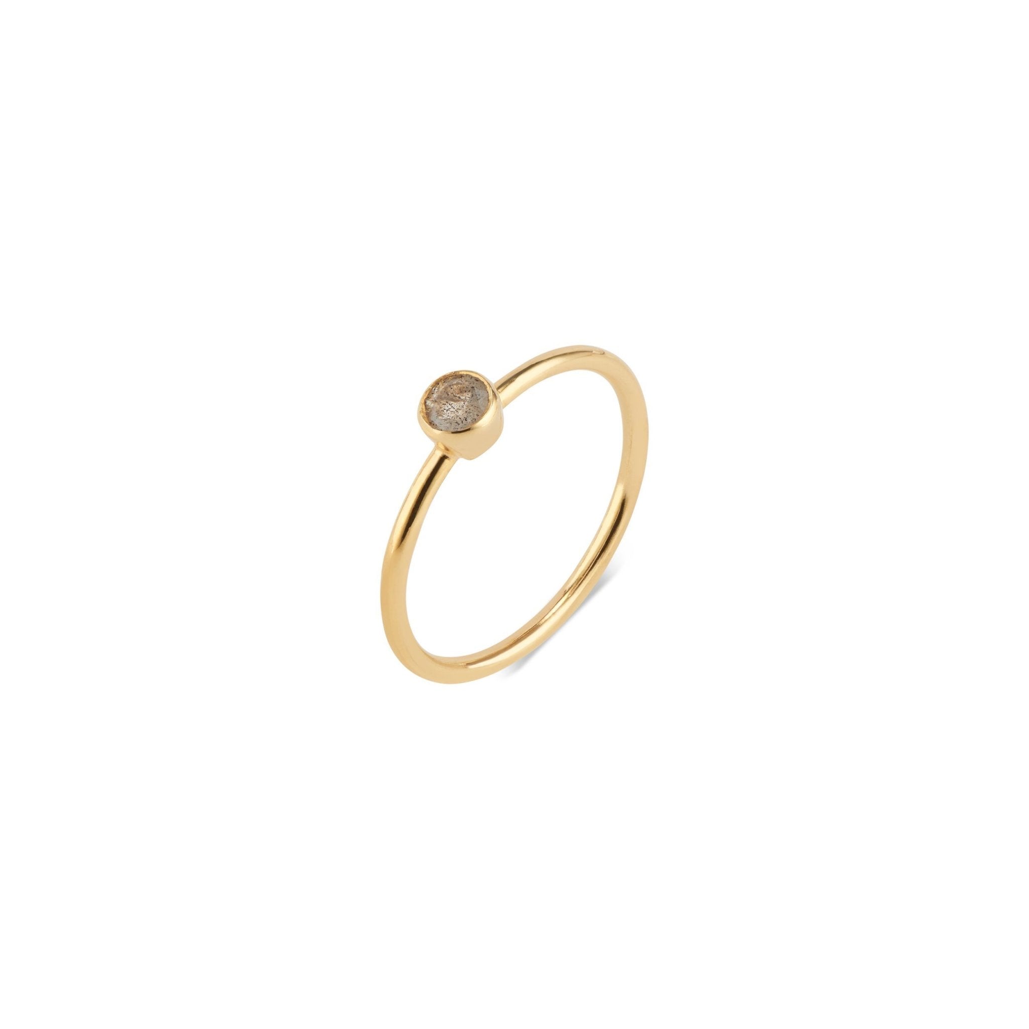 Leona Gold Stacking Ring | Labradorite - elliparr