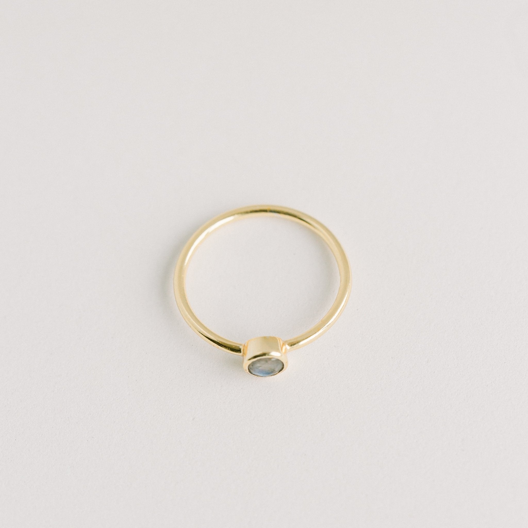 Leona Gold Stacking Ring | Labradorite - elliparr