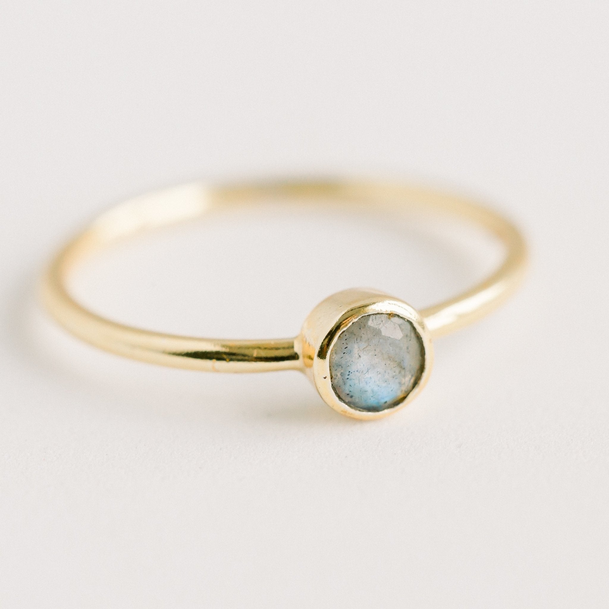 Leona Gold Stacking Ring | Labradorite - elliparr