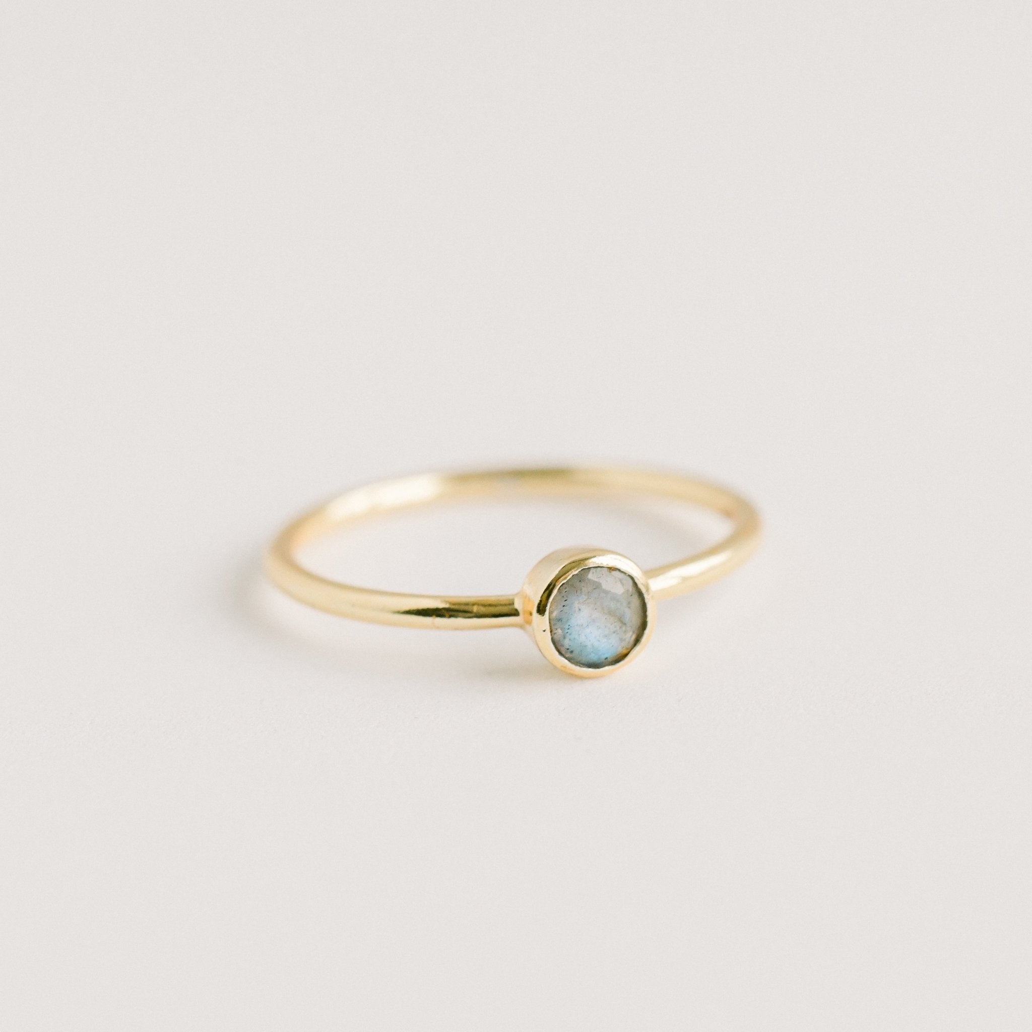 Leona Gold Stacking Ring | Labradorite - elliparr