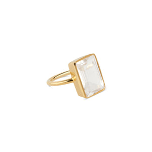 Luna Gold Ring | Crystal Quartz - elliparr