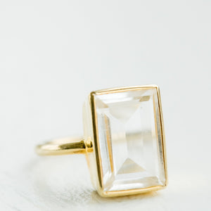 Luna Gold Ring | Crystal Quartz - elliparr