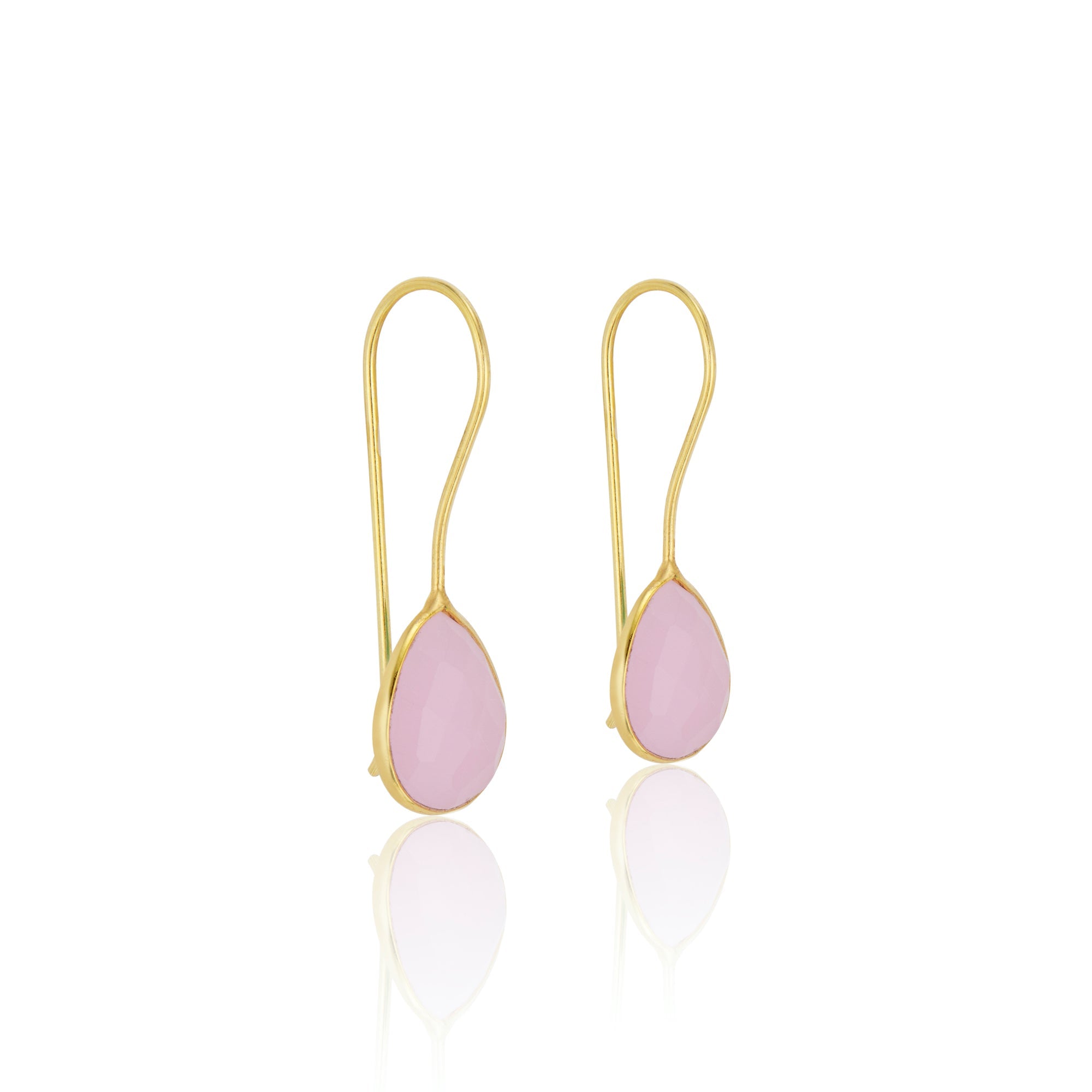 Milan Drop Earrings | Pink Chalcedony - elliparr