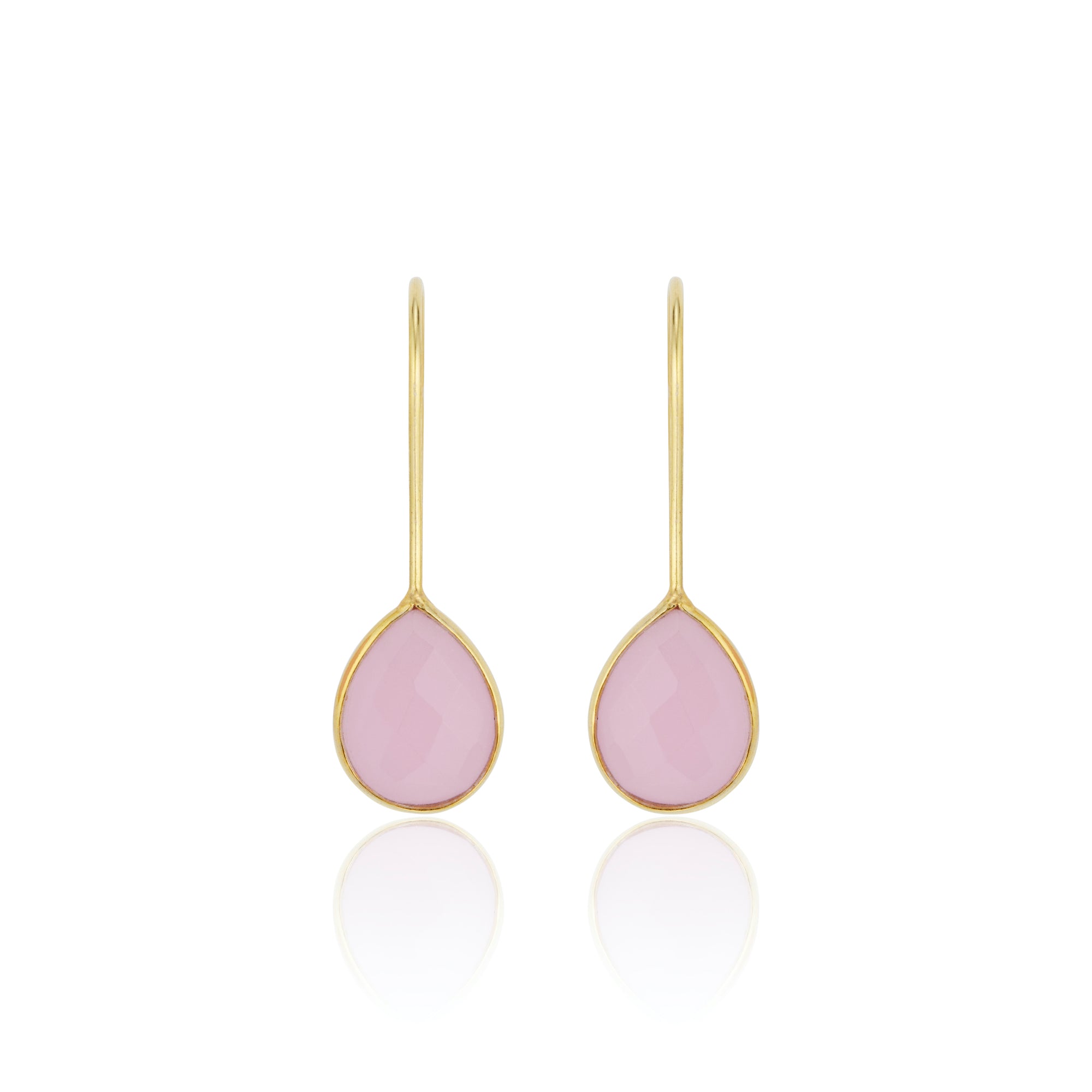 Milan Drop Earrings | Pink Chalcedony - elliparr