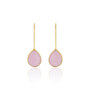 Milan Drop Earrings | Pink Chalcedony - elliparr