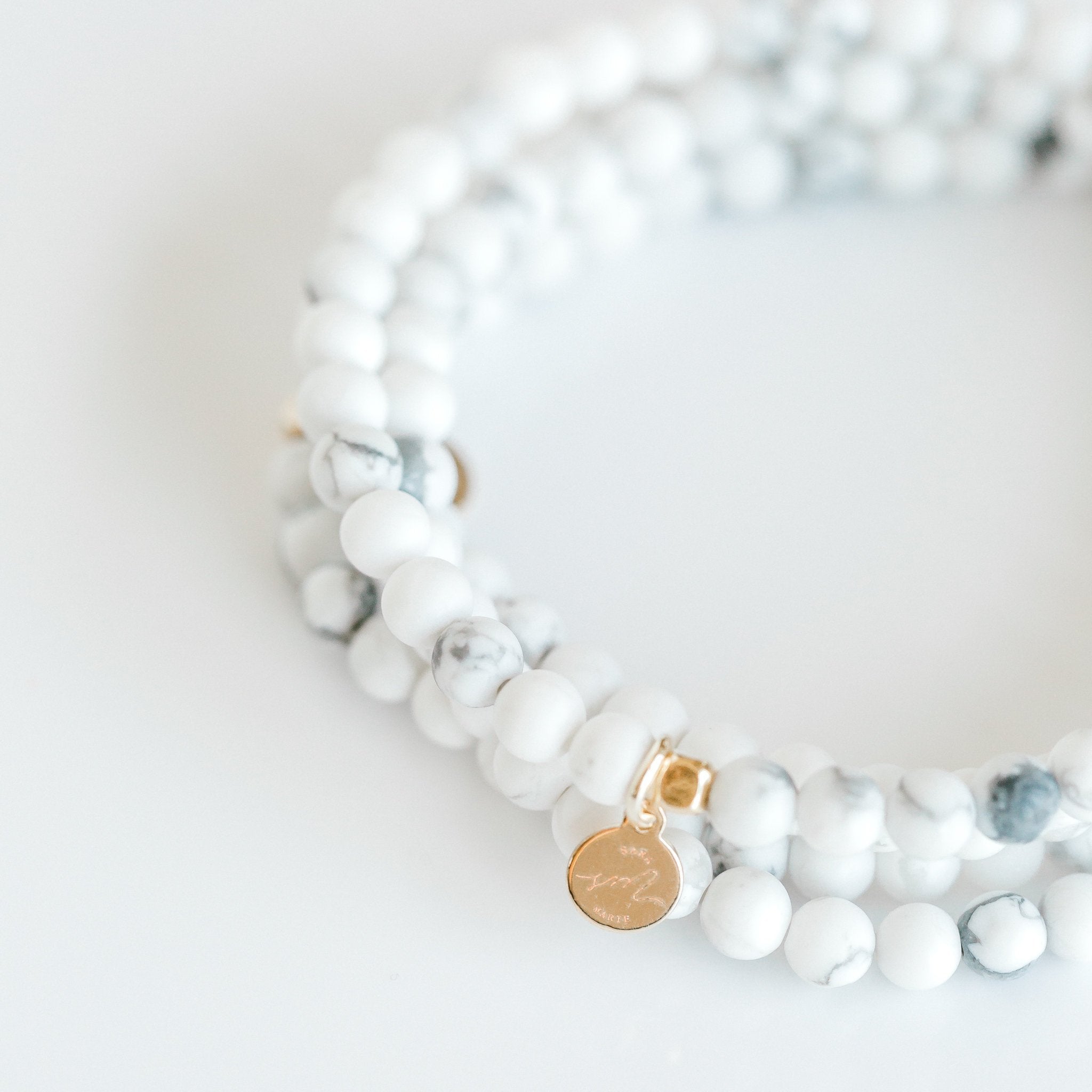 Mini Beaded Bracelet | White Howlite - elliparr