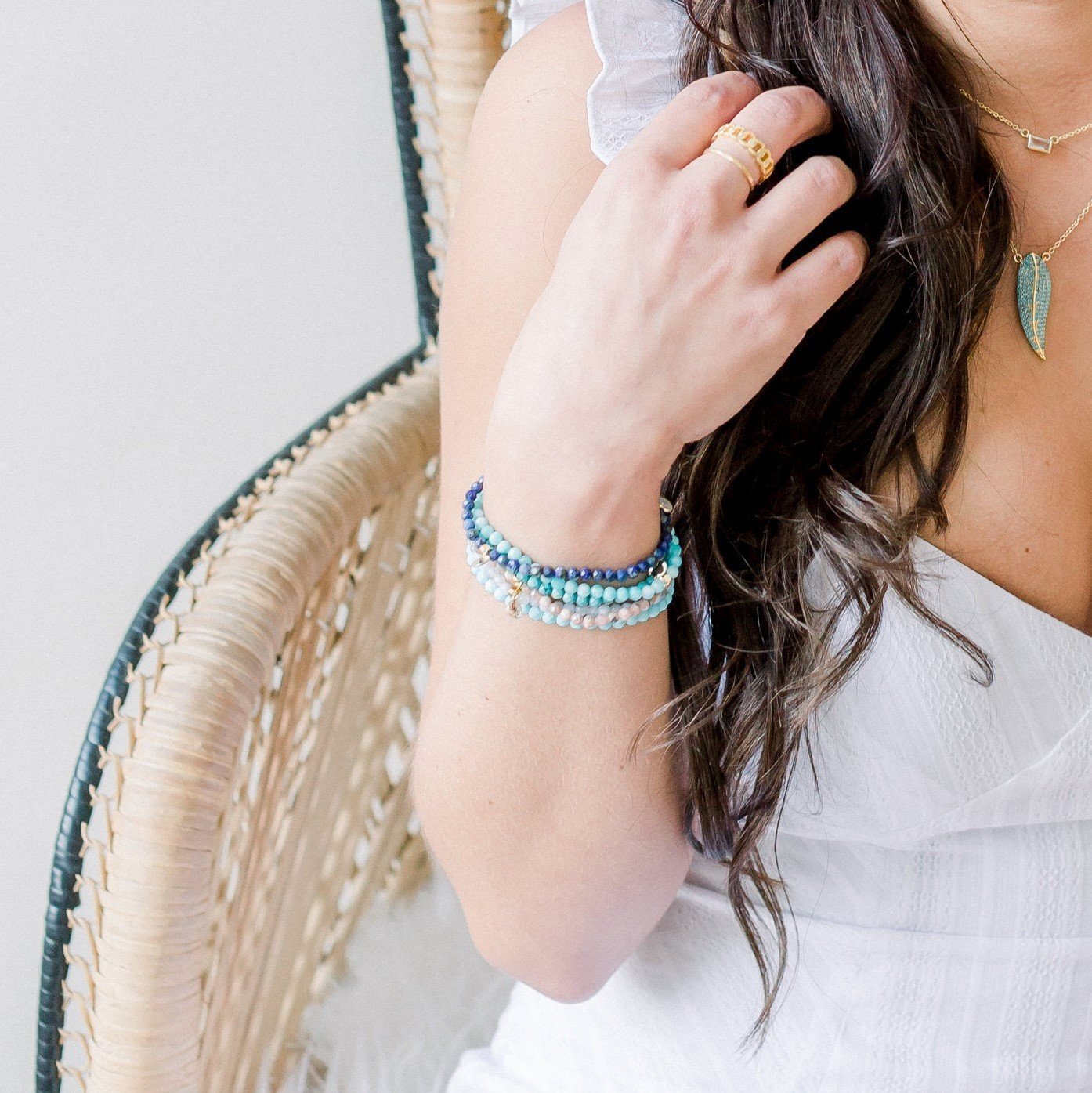 Posh Mini Beaded Bracelet | Amazonite - elliparr