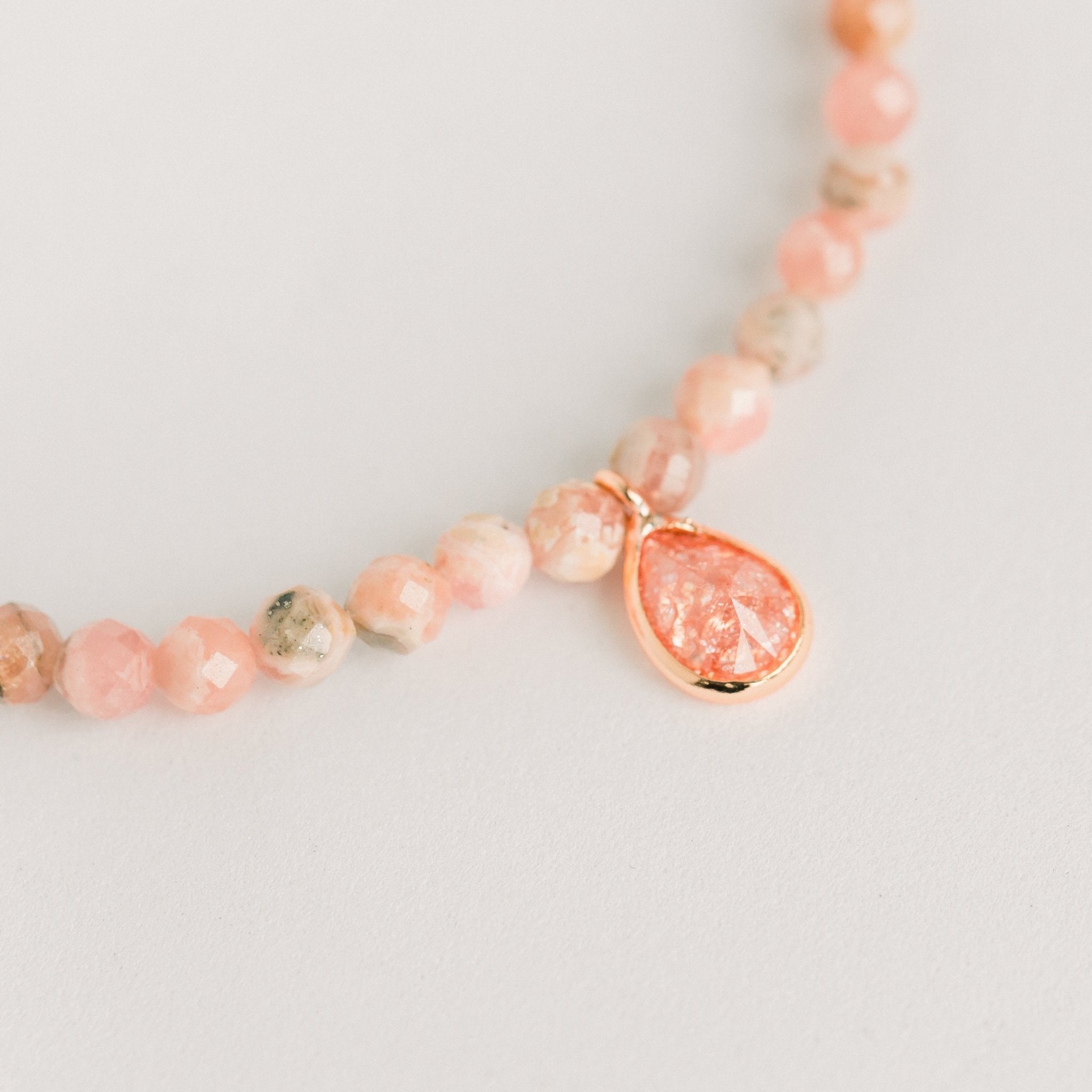 Posh Mini Beaded Bracelet | Pink Rhodochrosite - elliparr