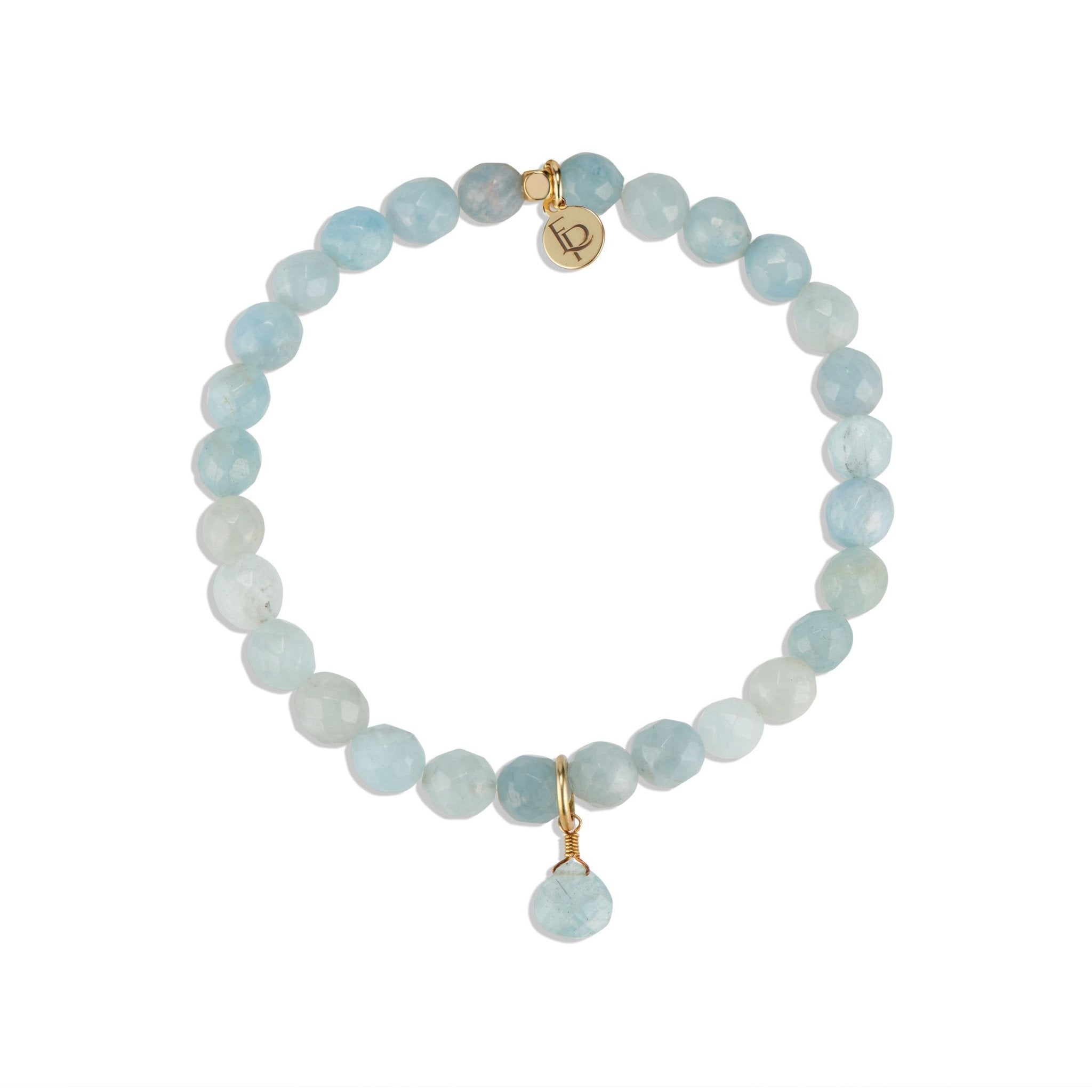 Royal Gemstone Beaded Bracelet | Aquamarine - elliparr