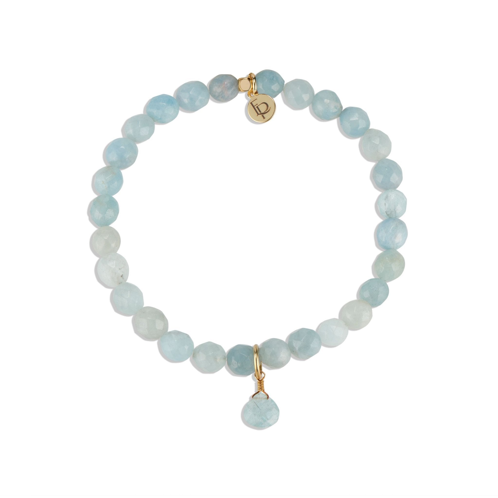 Hibernation/Aquamarine Labradorite Blue Stone White Marble Natural Stone  Bracelet Crystal Bracelet - Shop HAI SU Bracelets - Pinkoi