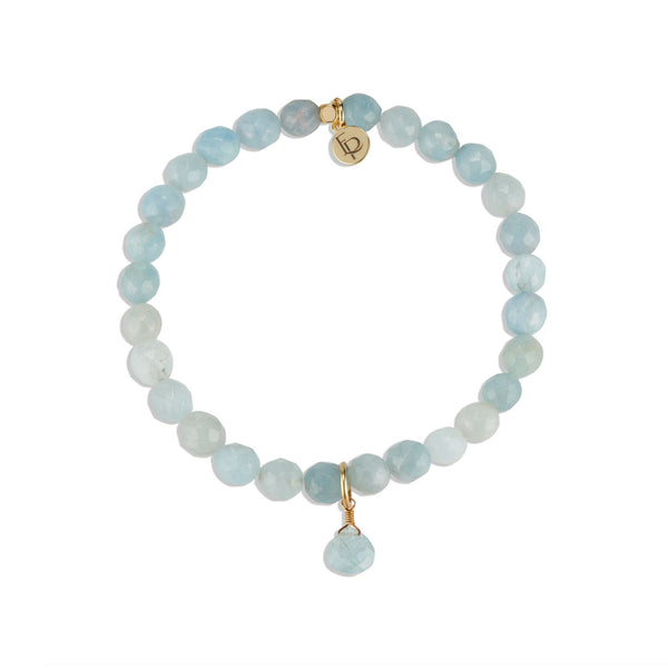 Blue Aquamarine Gemstone Bracelet, For Daily Wear, Size: 8mm Beads at Rs  650/piece in Khambhat