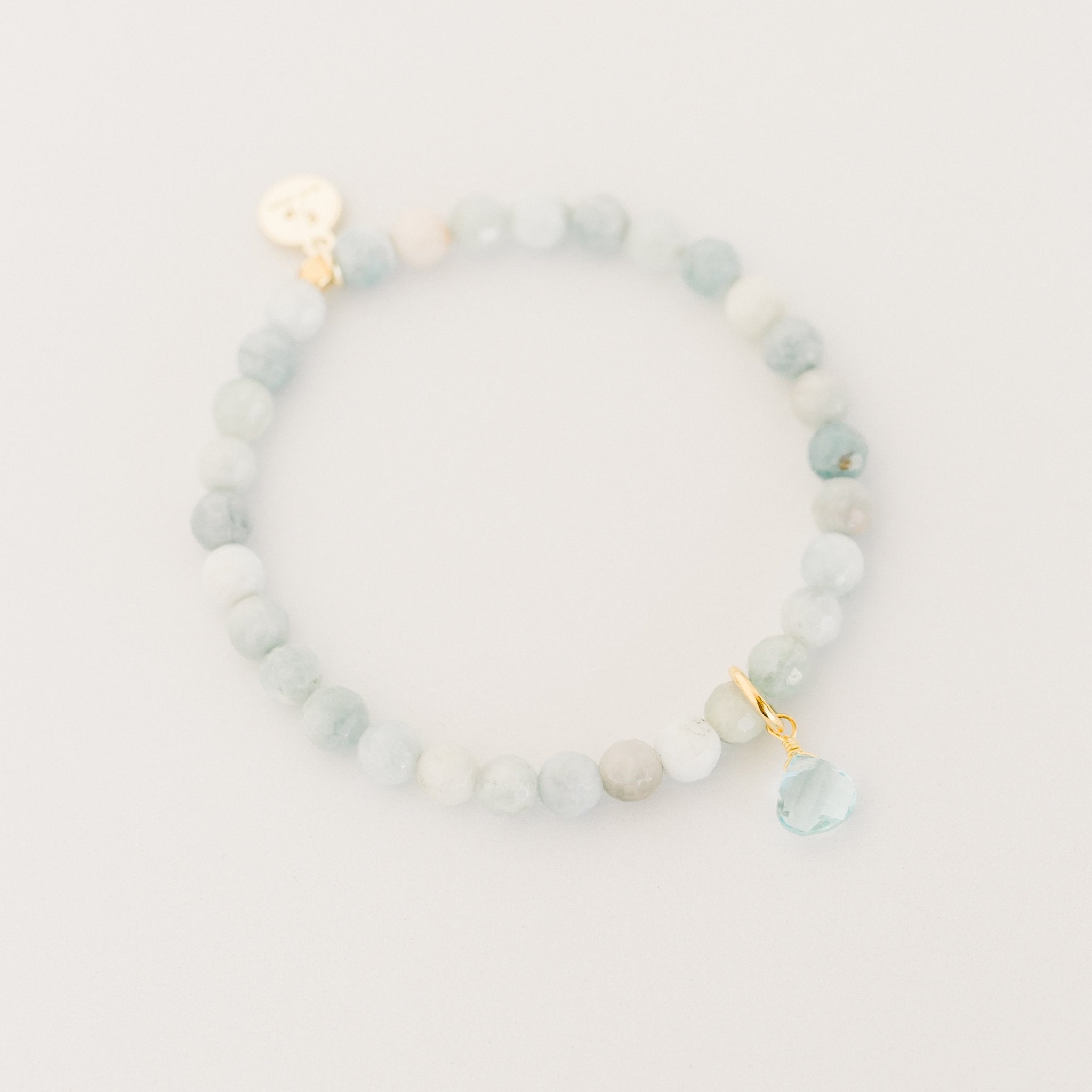 Royal Gemstone Beaded Bracelet | Aquamarine - elliparr