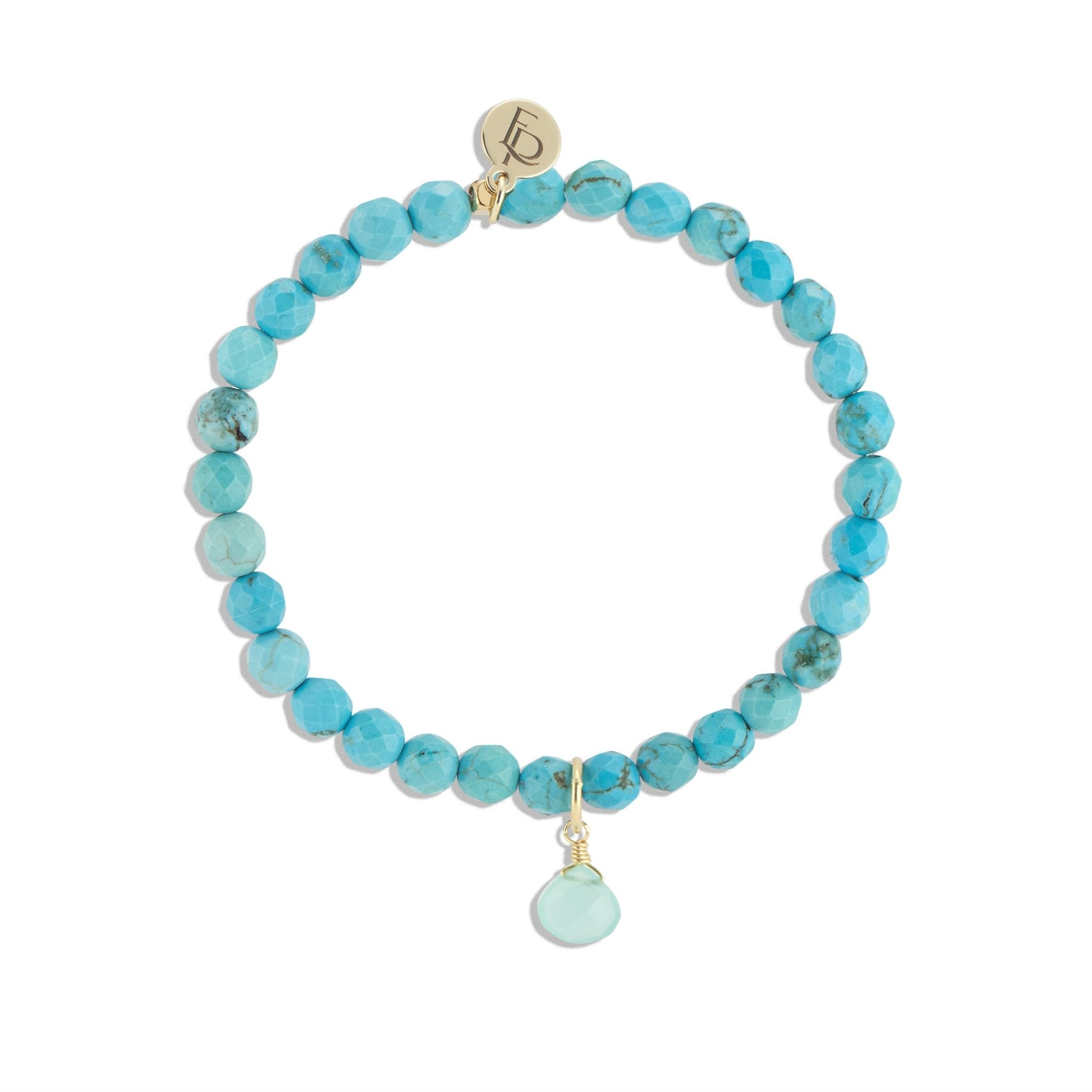 Royal Gemstone Beaded Bracelet | Green Turquoise - elliparr