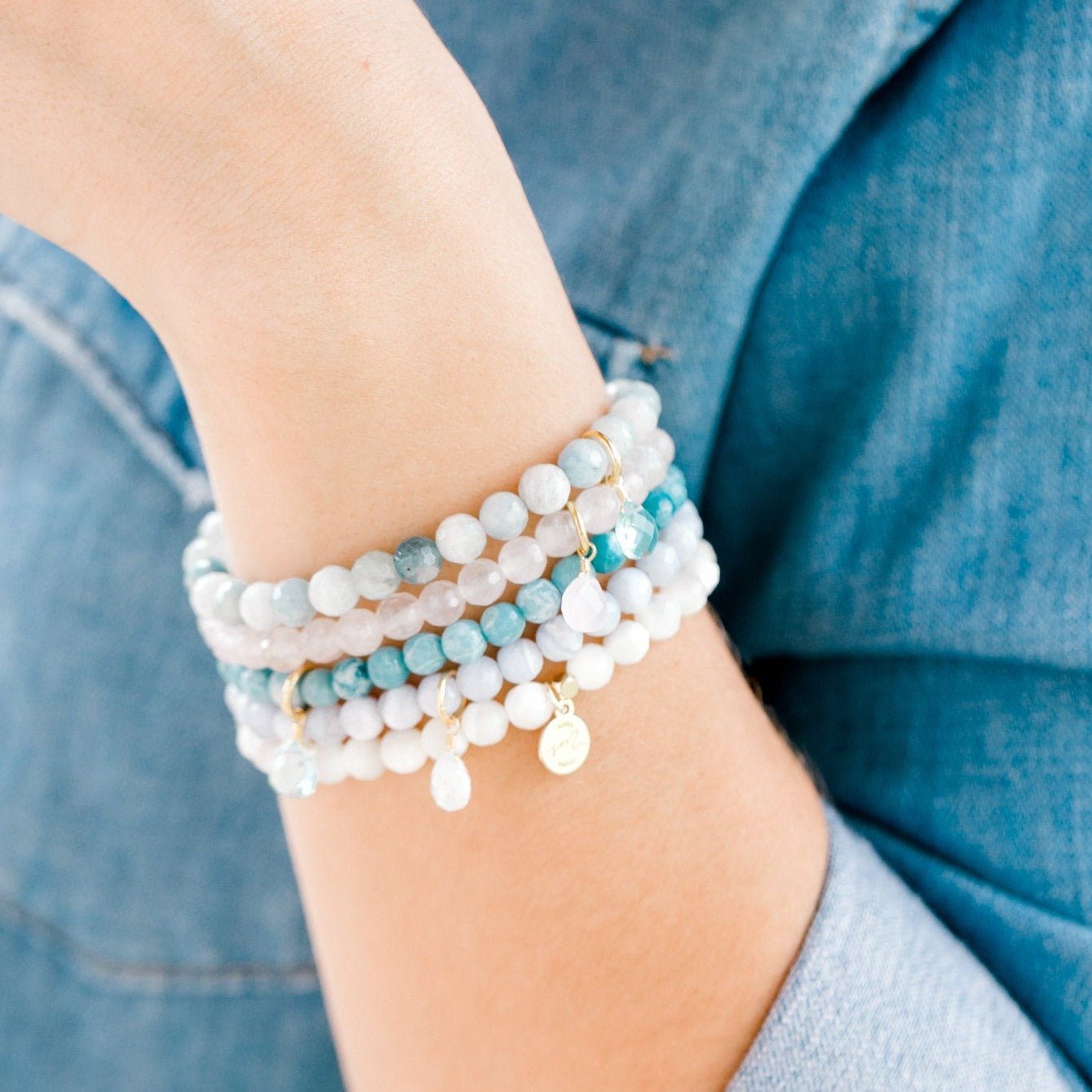 Royal Gemstone Beaded Bracelet | Mother of Pearl - elliparr