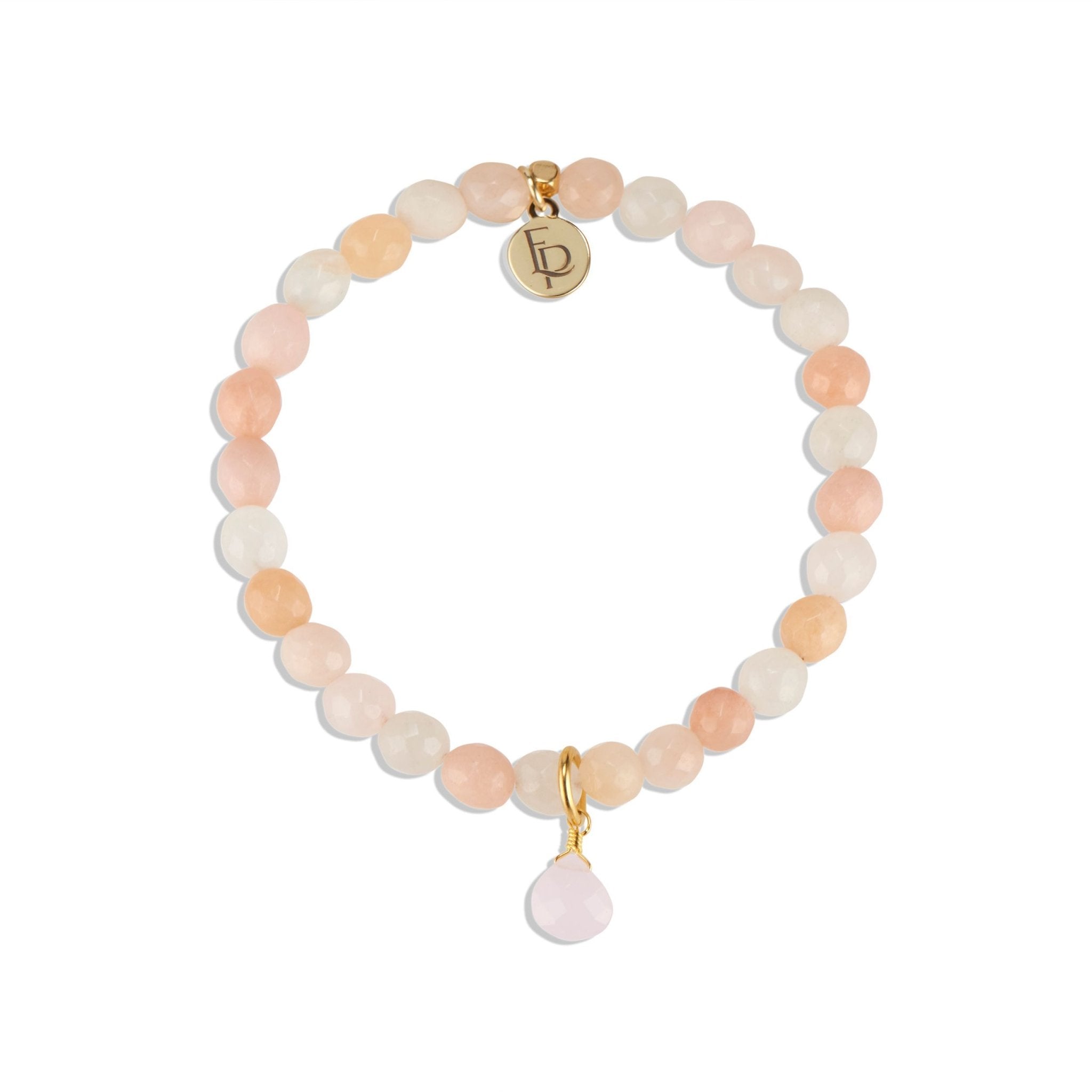 Royal Gemstone Beaded Bracelet | Peach Moonstone - elliparr