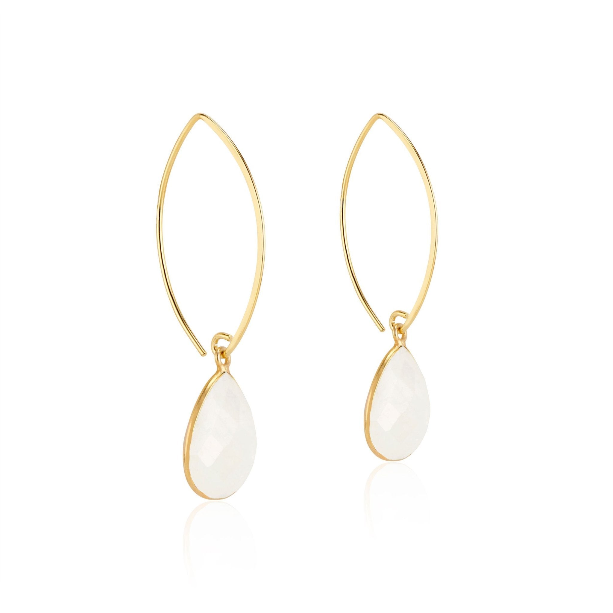 Simone Marquis Earrings | Rainbow Moonstone - elliparr