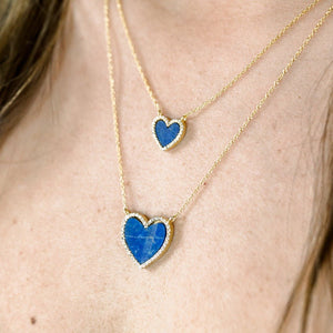 Small Lapis Lazuli Heart Necklace - elliparr