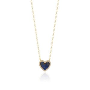 Small Lapis Lazuli Heart Necklace - elliparr